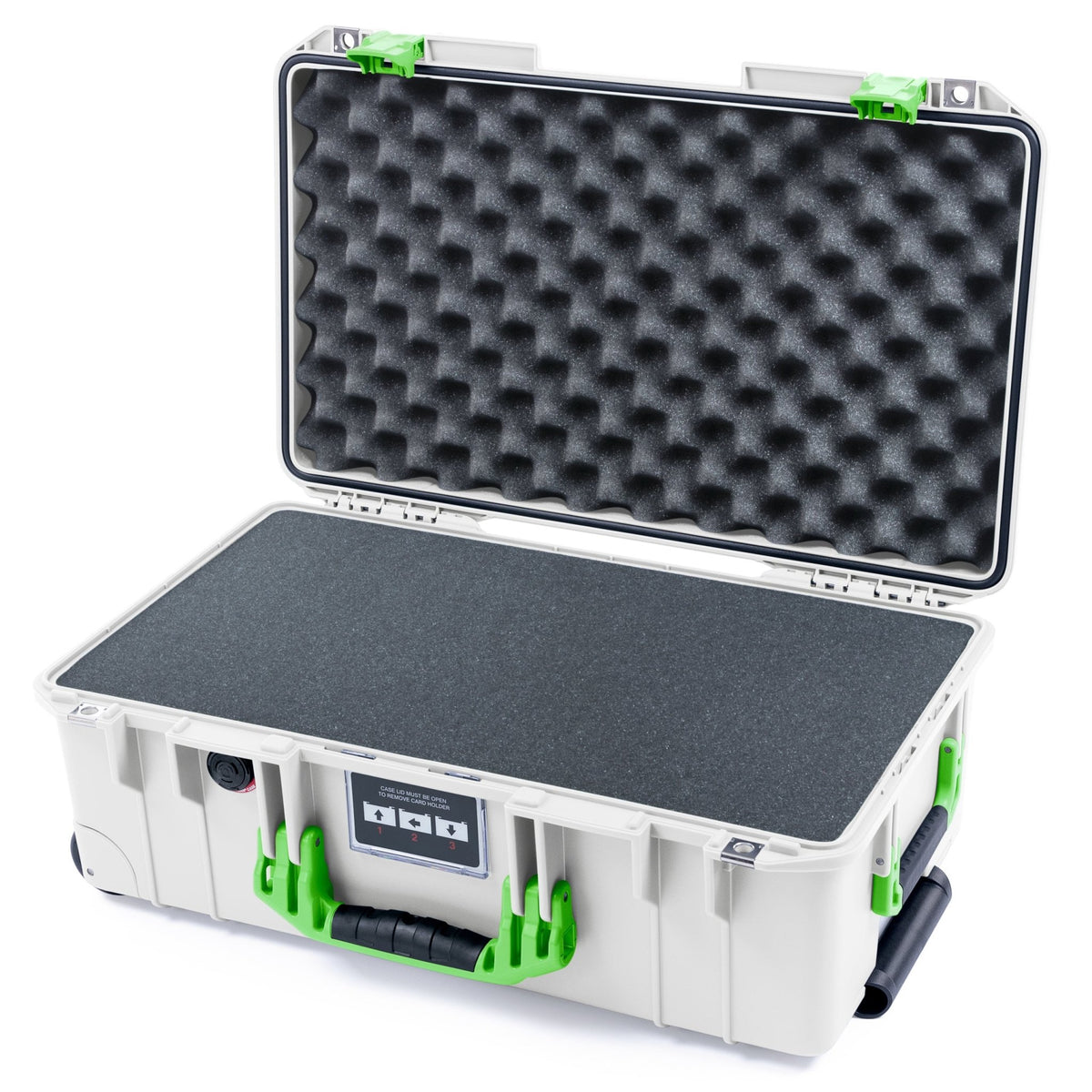 Pelican 1535 Air Carry - on Case - Whiteout &amp; Lime Green - Pick &amp; Pluck Foam / Convoluted Lid Foam