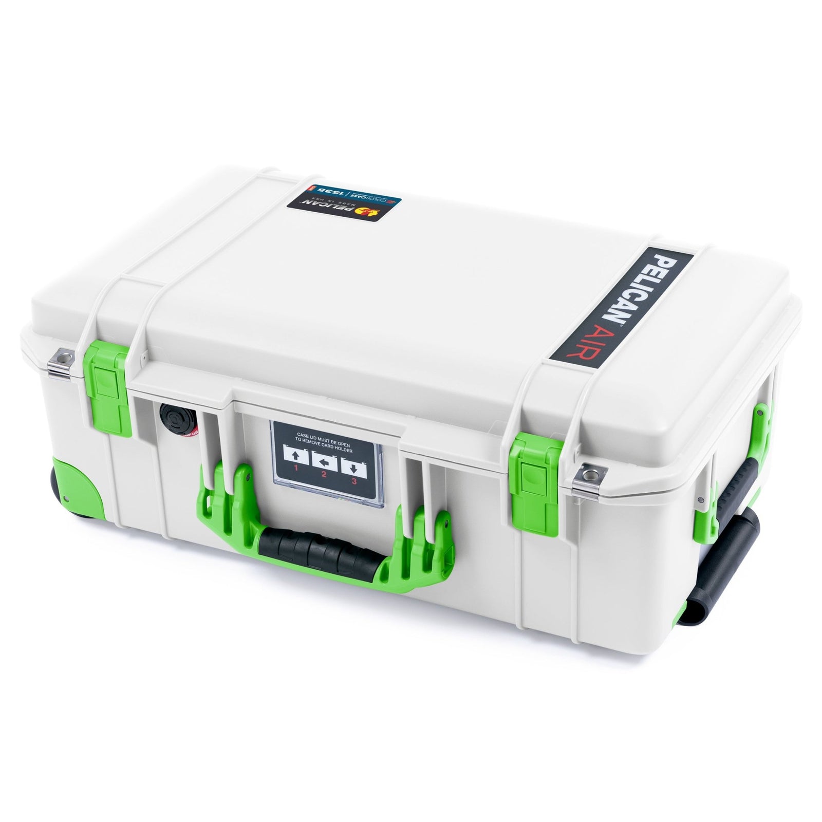 Pelican 1535 Air Carry - on Case - Whiteout & Lime Green Trolley - Empty