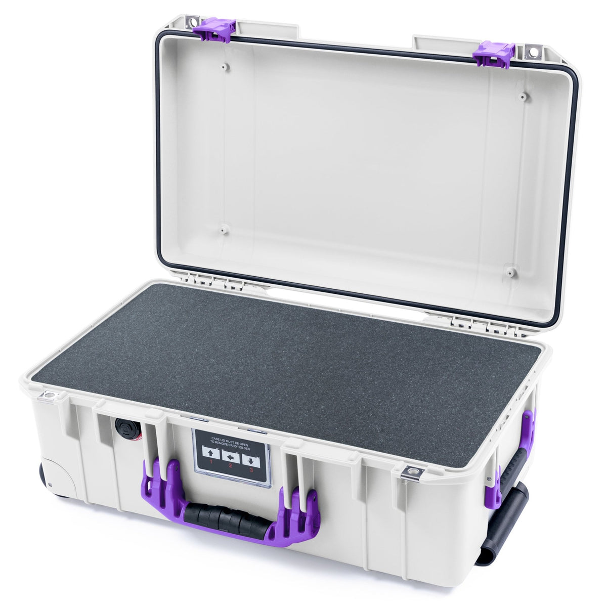 Pelican 1535 Air Carry - on Case - Whiteout & Purple - Pick & Pluck Foam / Convoluted Lid Foam