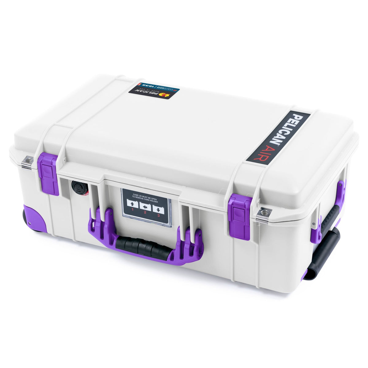 Pelican 1535 Air Carry - on Case - Whiteout &amp; Purple Trolley - Empty