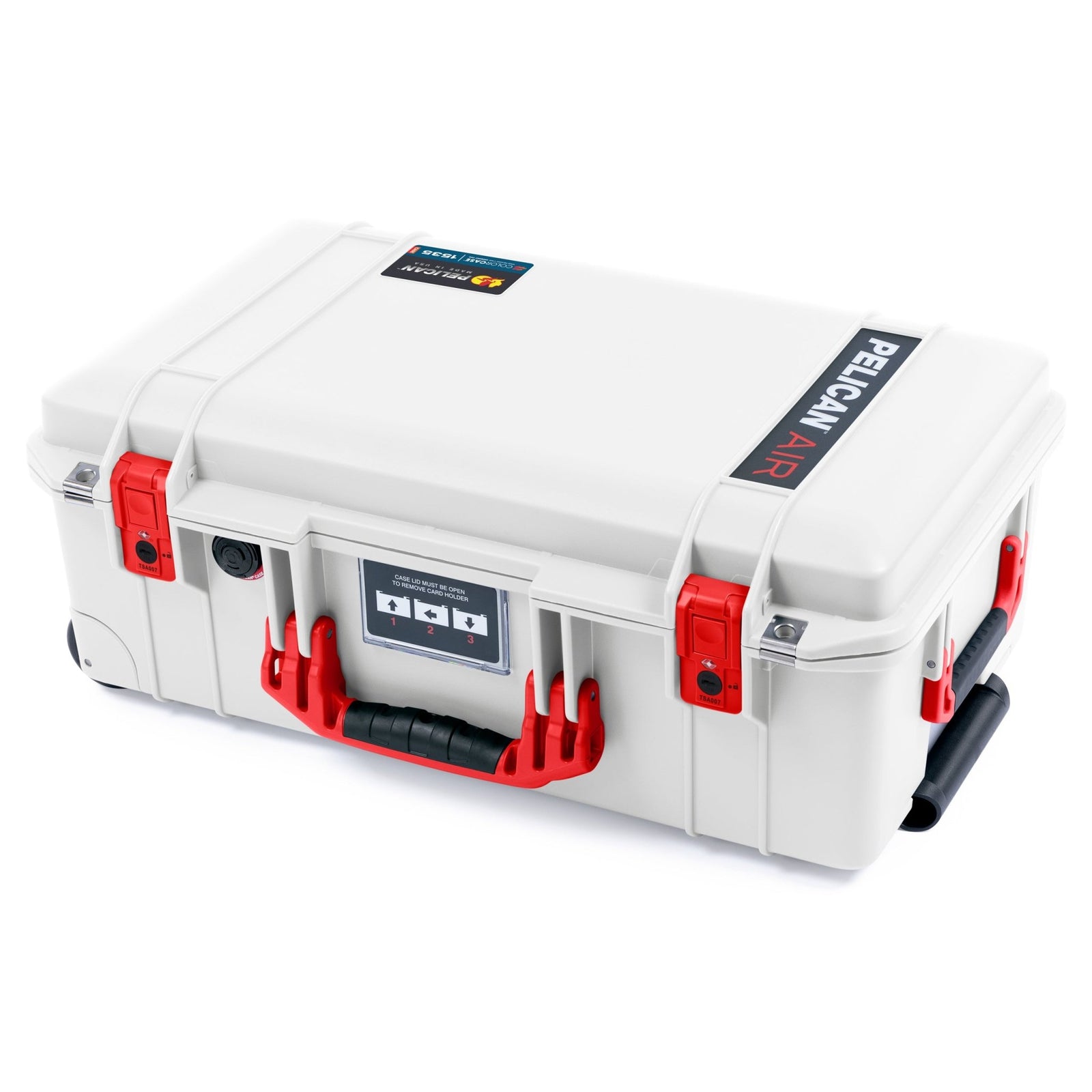 Pelican 1535 Air Carry - on Case - Whiteout & Red TSA Latches - Empty