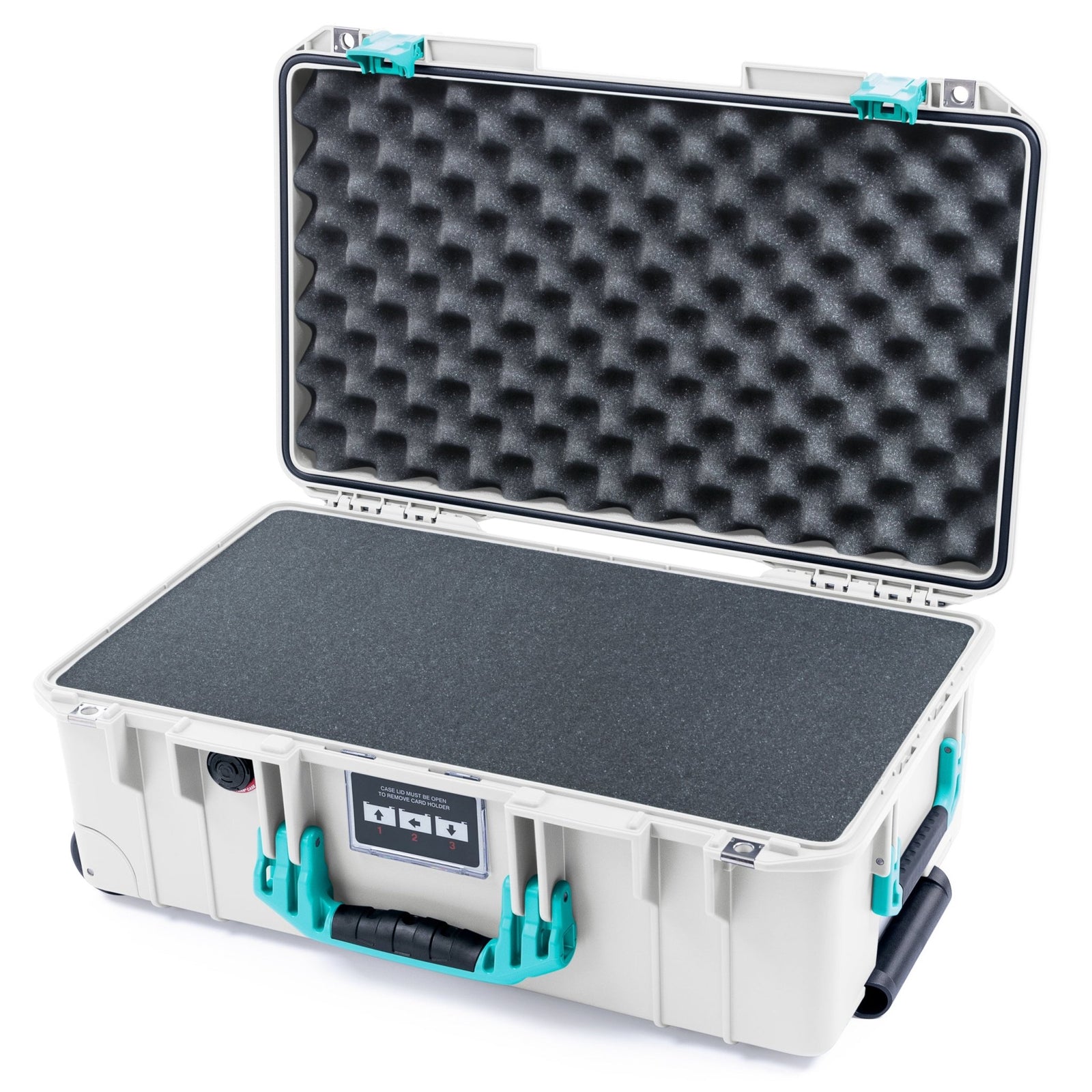 Pelican 1535 Air Carry - on Case - Whiteout & Teal - Pick & Pluck Foam / Convoluted Lid Foam