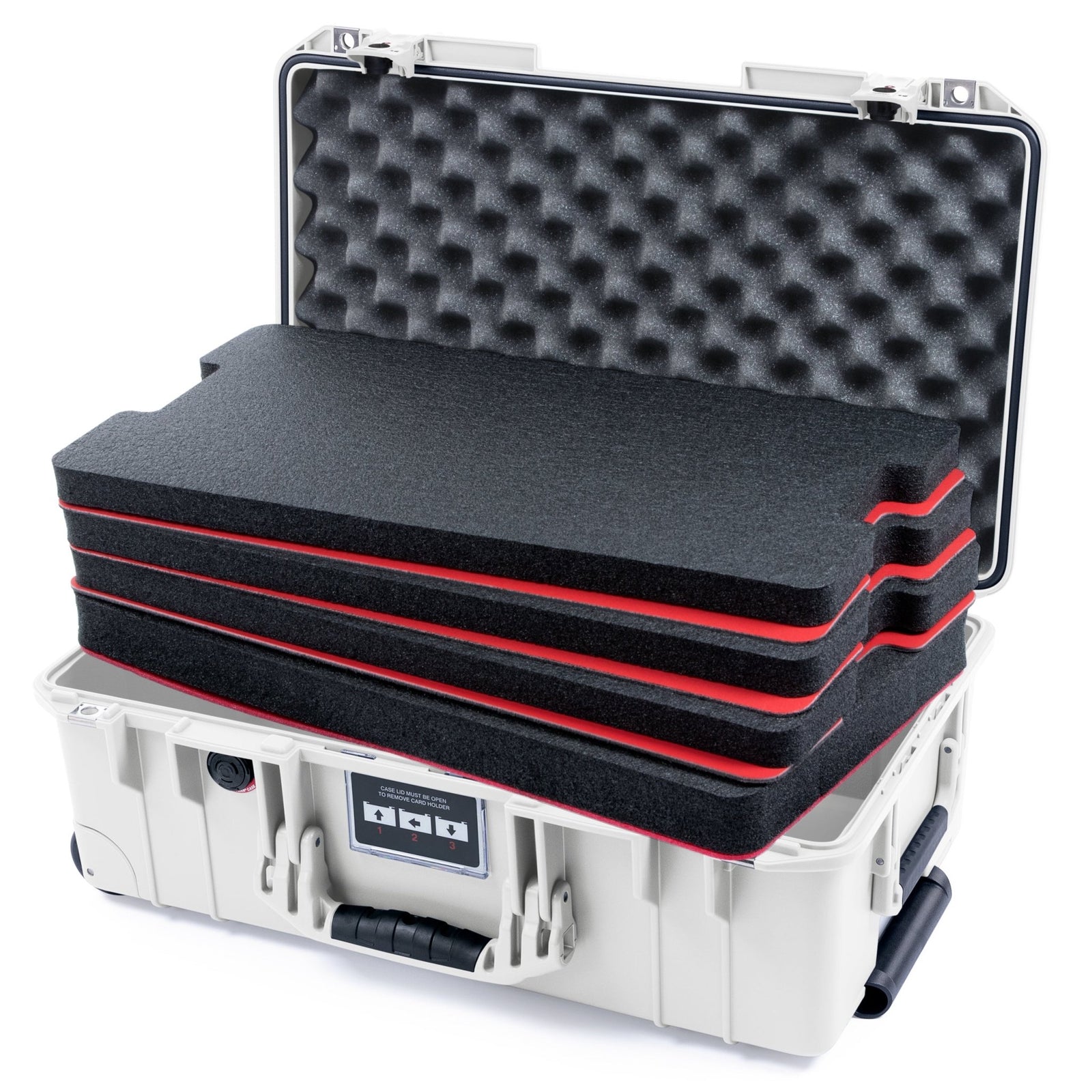 Pelican 1535 Air Carry - on Case - Whiteout & White TSA Latches - DIY Tool Foam Kit / Convoluted Lid Foam