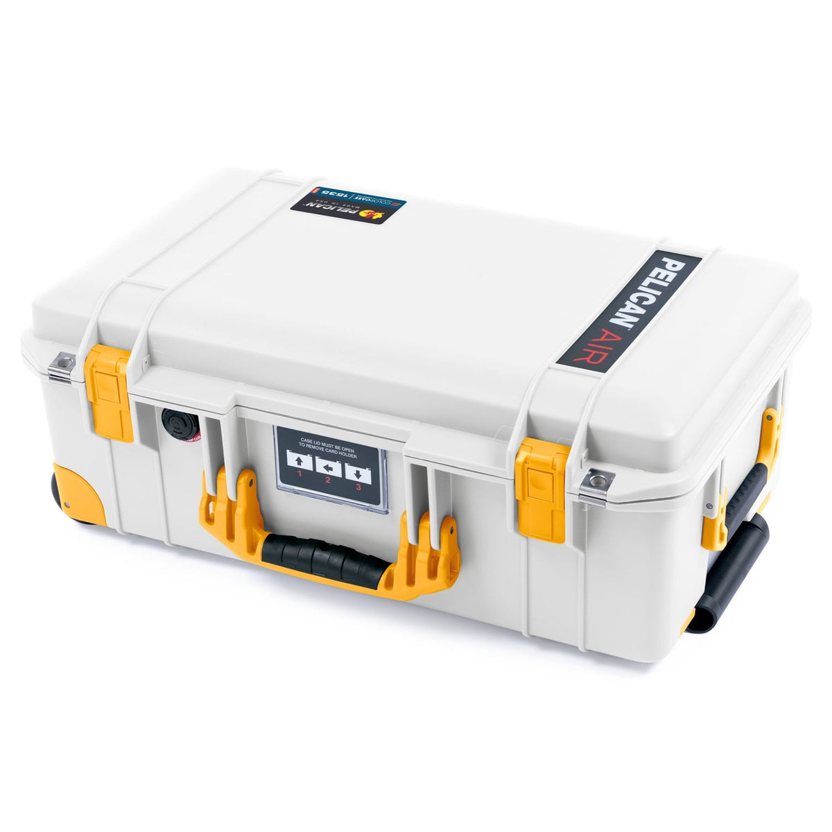 Pelican 1535 Air Carry - on Case - Whiteout &amp; Yellow Trolley - Empty