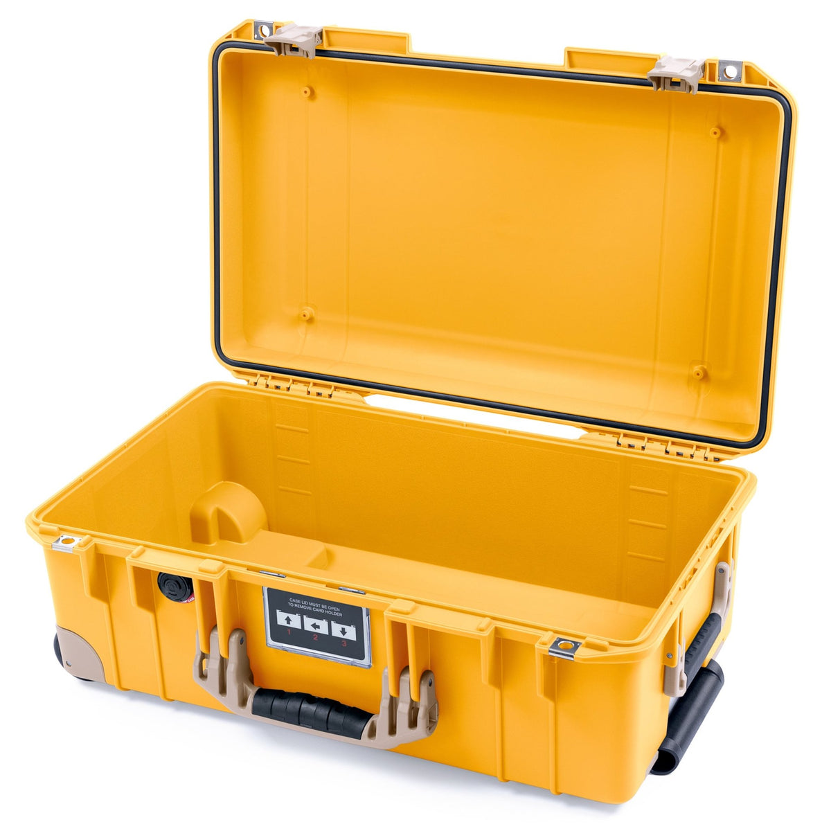 Pelican 1535 Air Carry - on Case - Yellow &amp; Desert Tan Trolley - Empty