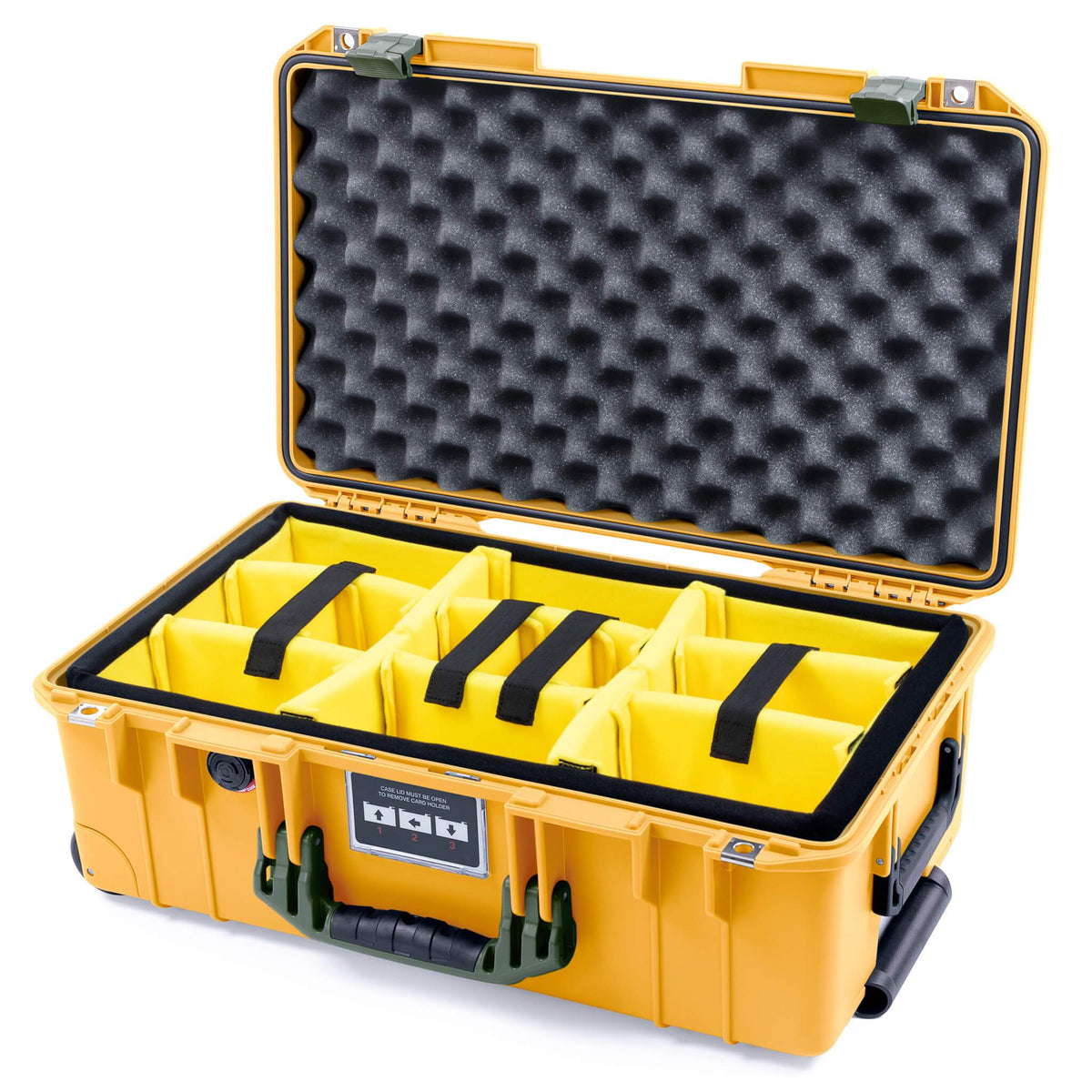 Pelican 1535 Air Carry-on Case - Yellow &amp; OD Green