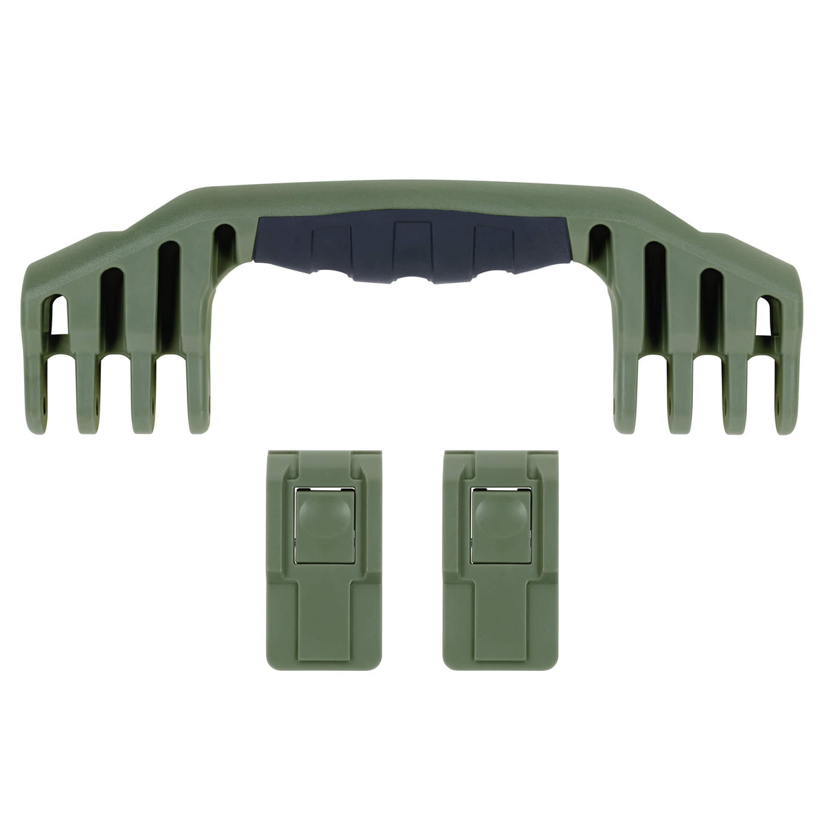 Pelican 1550 Replacement Handle &amp; Latch Set - OD Green (1 Handle, 2 Push-Button Latches) -