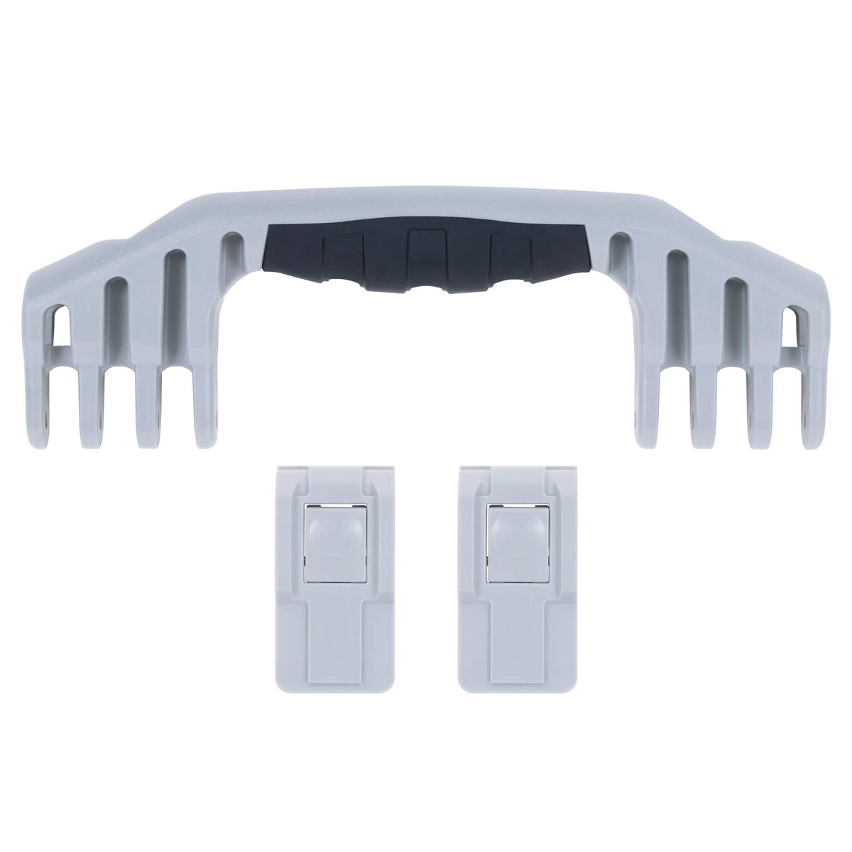 Pelican 1550 Replacement Handle &amp; Latch Set - Silver (1 Handle, 2 Push-Button Latches) -
