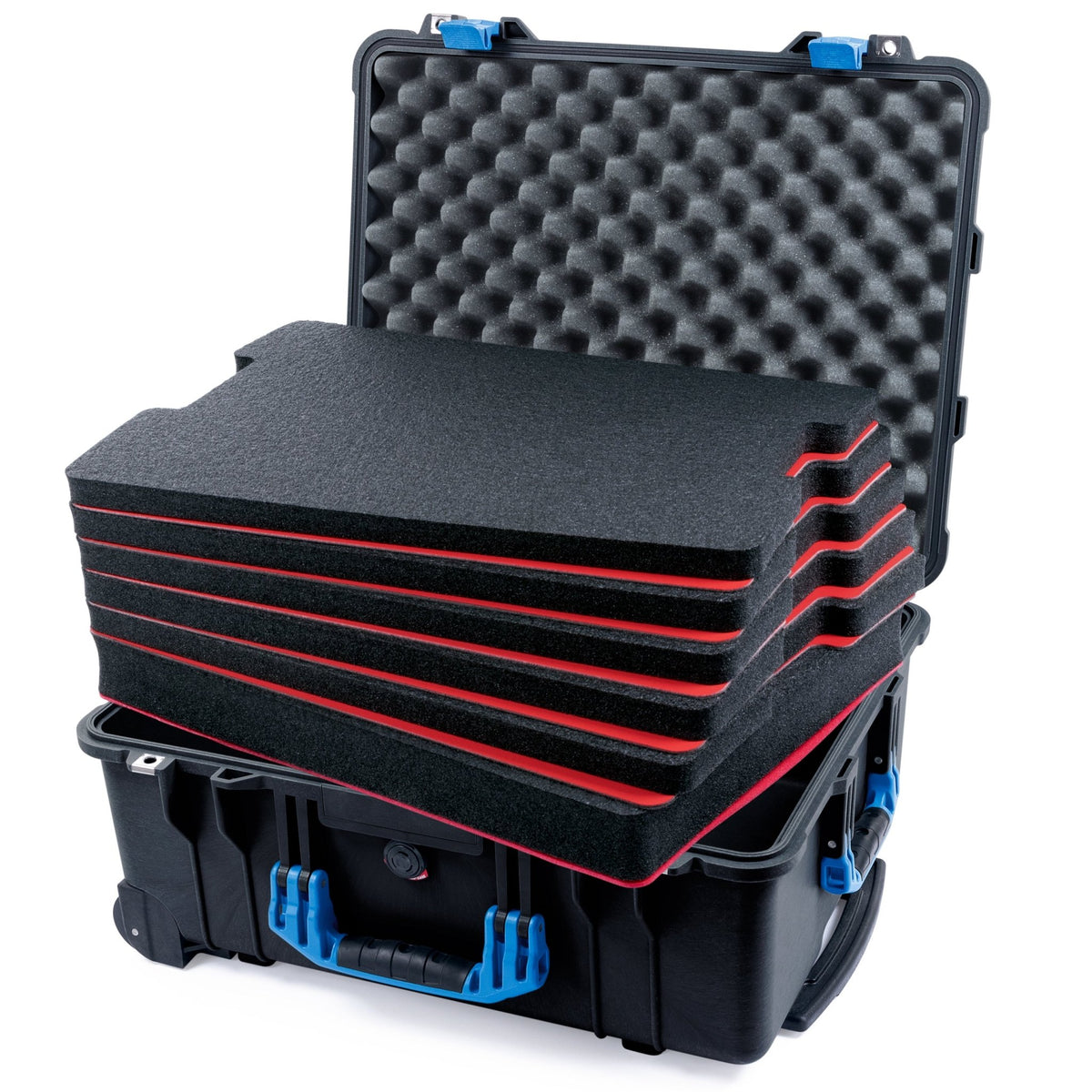 Pelican 1560 Case - Black & Blue - DIY Tool Foam Kit (6-Lyr) / Lid Foam