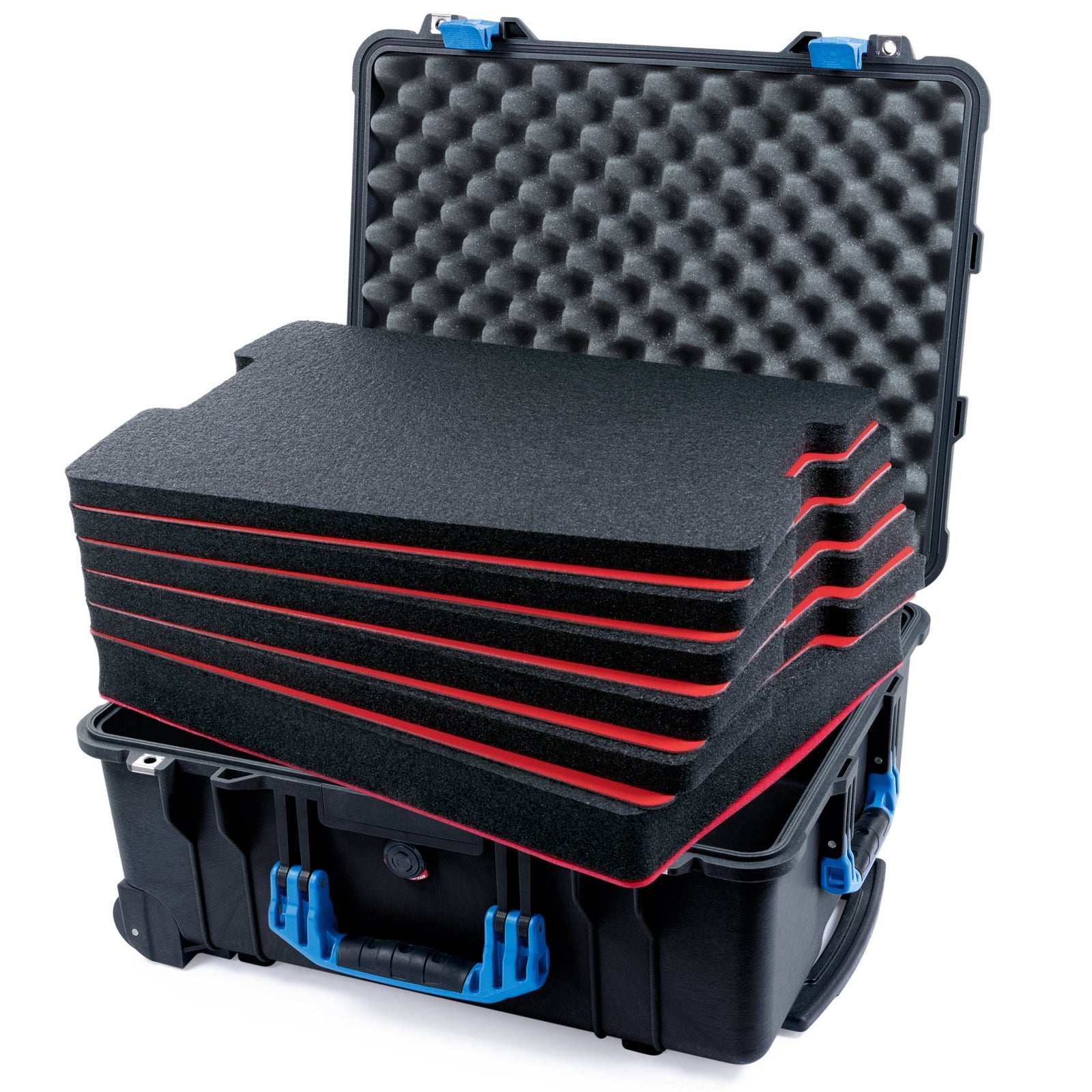 Pelican 1560 Case - Black & Blue - DIY Tool Foam Kit (6-Lyr) / Lid Foam