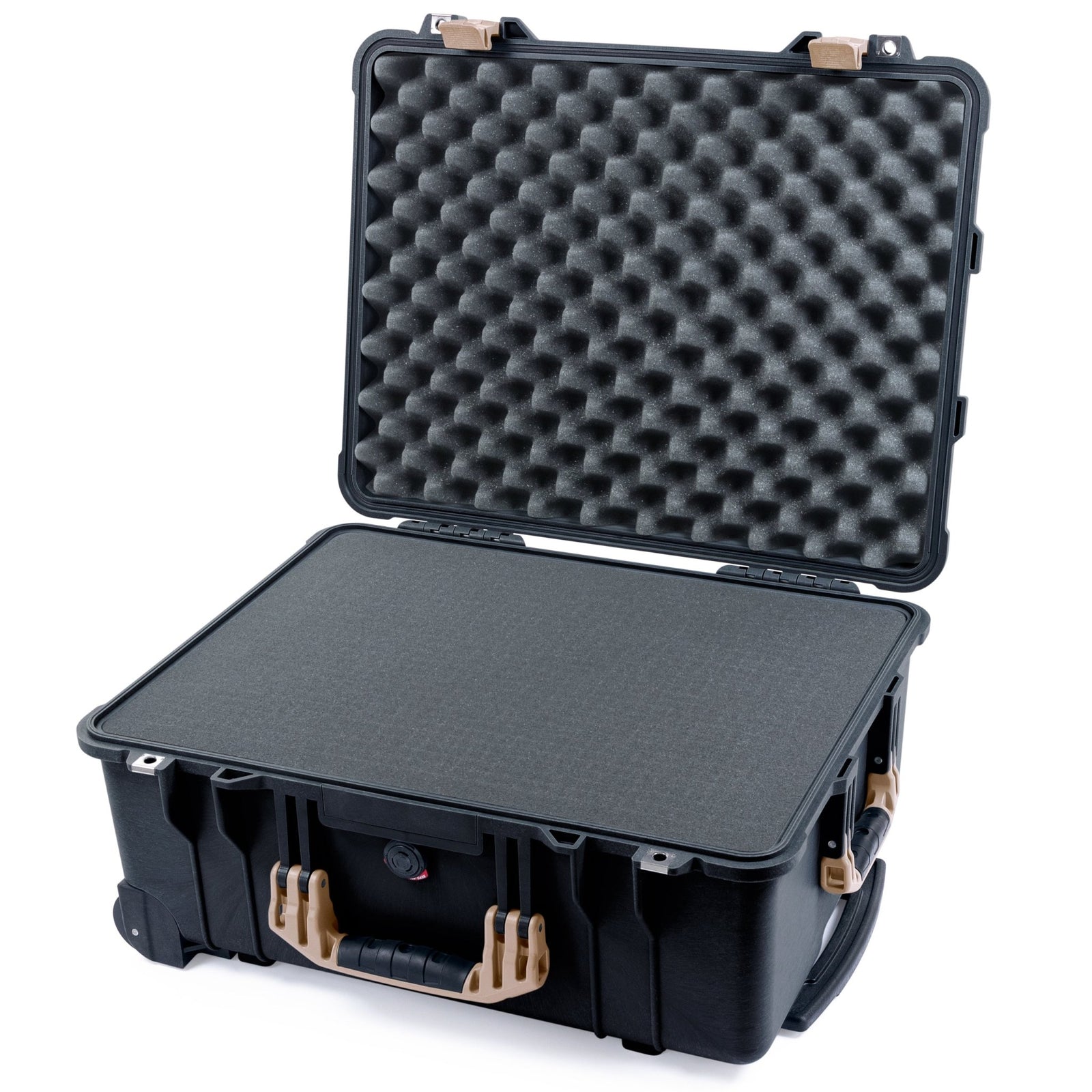 Pelican 1560 Case - Black & Desert Tan - Pick & Pluck Foam / Lid Foam