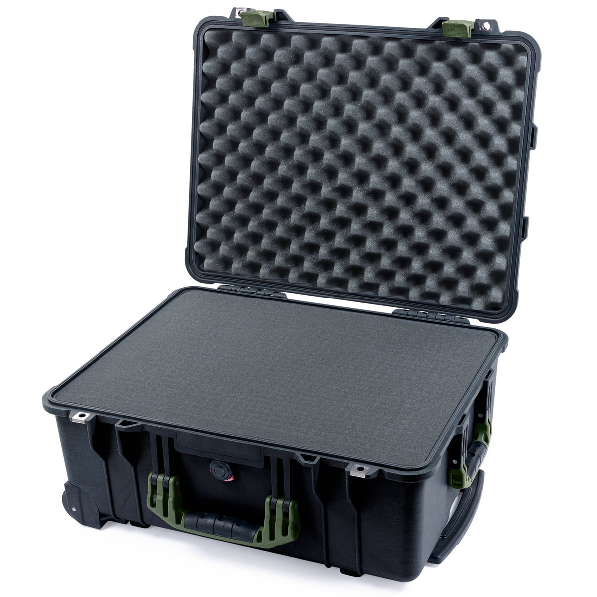 Pelican 1560 Case - Black &amp; OD Green - Pick &amp; Pluck Foam / Lid Foam