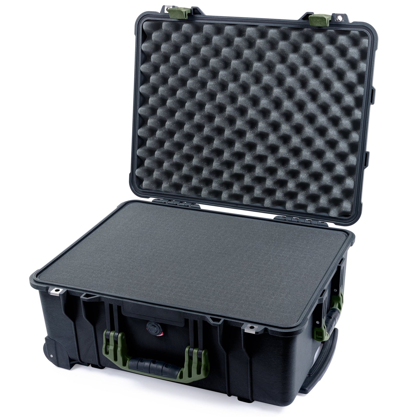 Pelican 1560 Case - Black & OD Green - Pick & Pluck Foam / Lid Foam