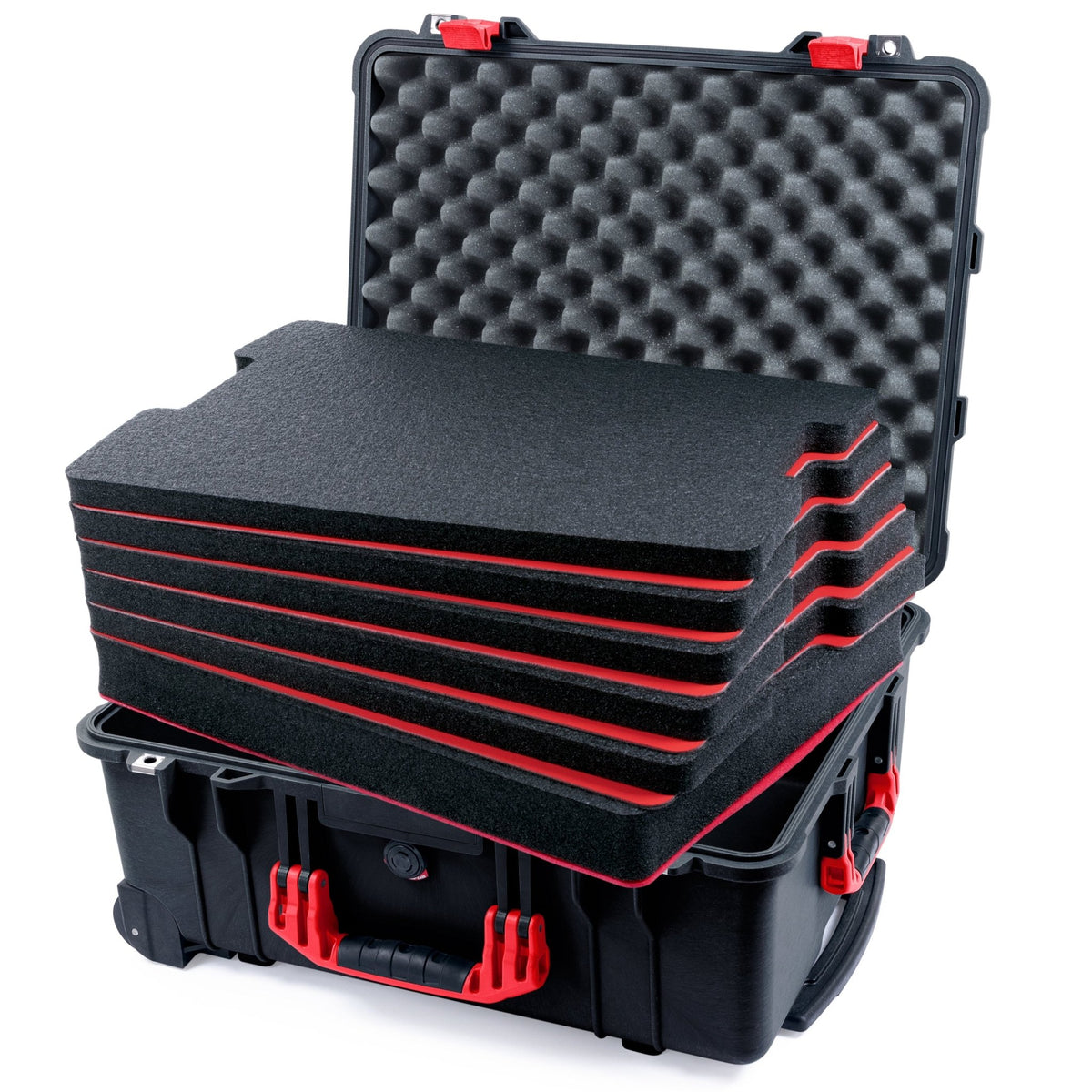 Pelican 1560 Case - Black &amp; Red - DIY Tool Foam Kit (6-Lyr) / Lid Foam