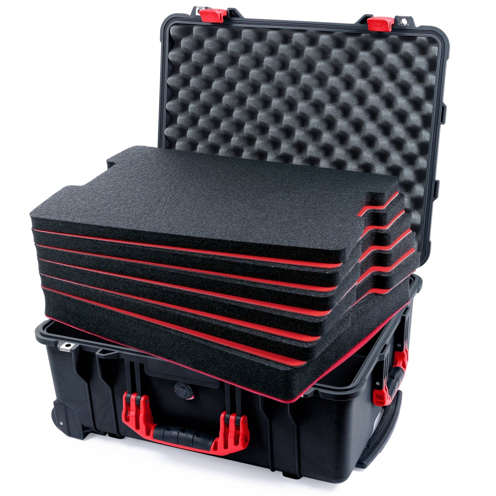 Pelican 1560 Case - Black & Red - DIY Tool Foam Kit (6-Lyr) / Lid Foam