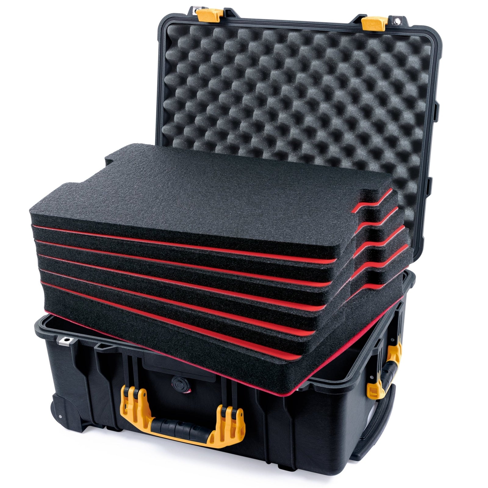 Pelican 1560 Case - Black & Yellow - DIY Tool Foam Kit (6-Lyr) / Lid Foam