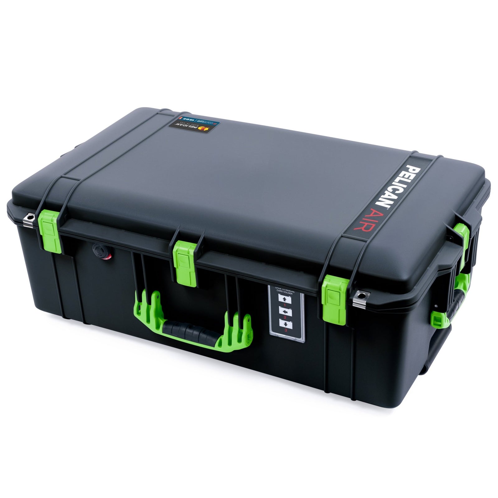 Pelican 1595 Air Case - Black & Lime Green Trolley - Empty