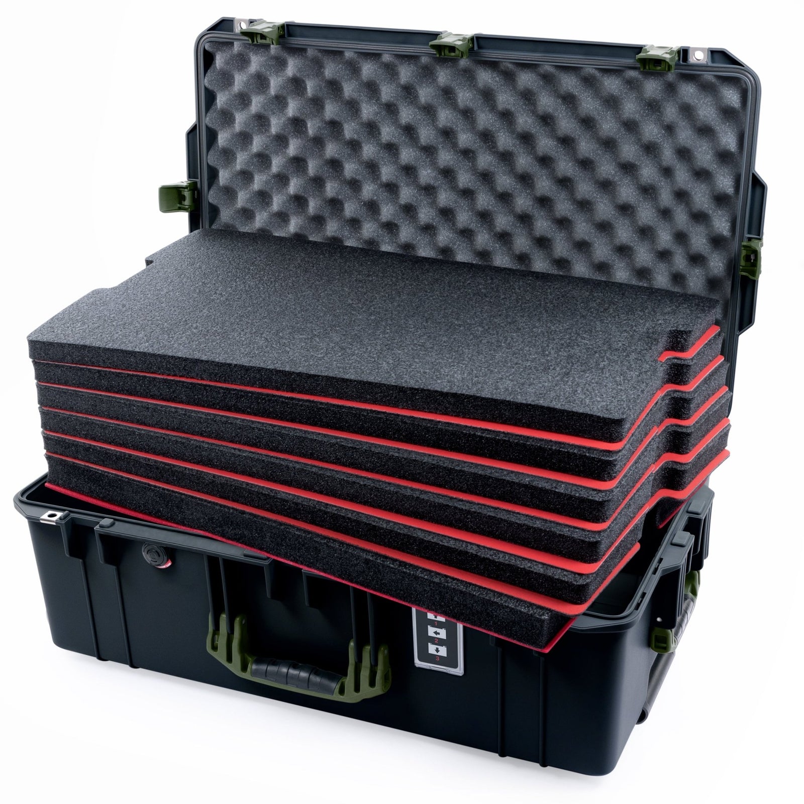Pelican 1595 Air Case - Black & OD Green - DIY Tool Foam Kit / Convoluted Lid Foam