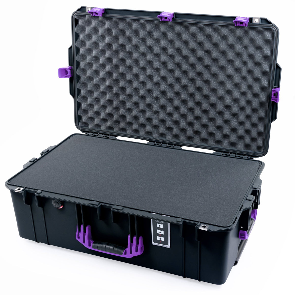 Pelican 1595 Air Case - Black & Purple - Pick & Pluck Foam / Convoluted Lid Foam