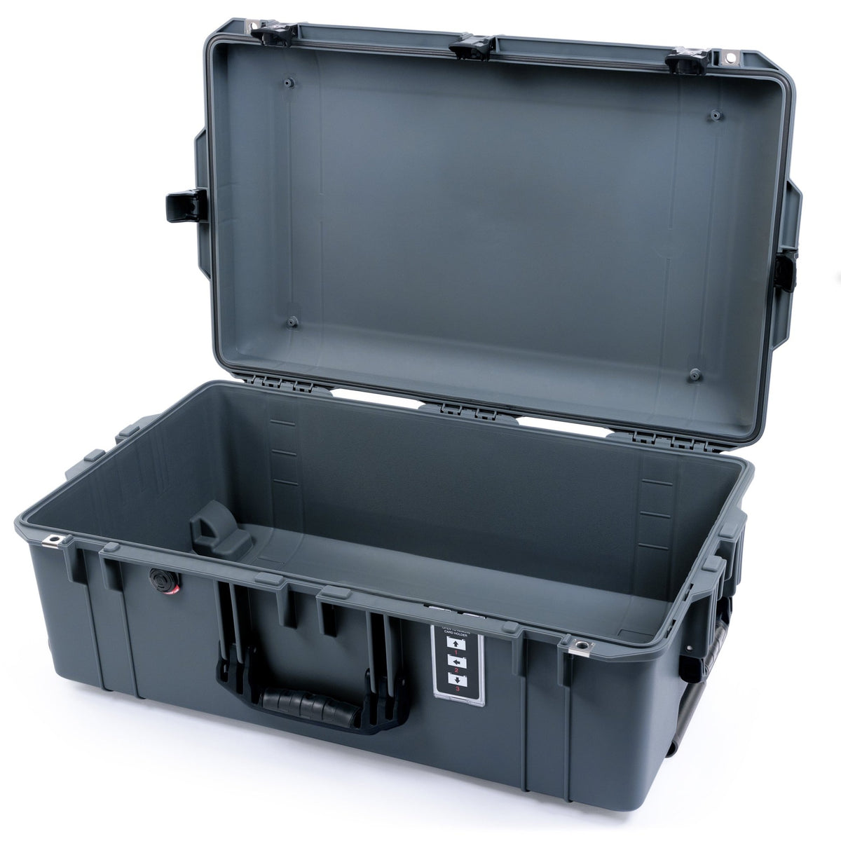 Pelican 1595 Air Case - Charcoal &amp; Black TSA Latches + Trolley - Empty