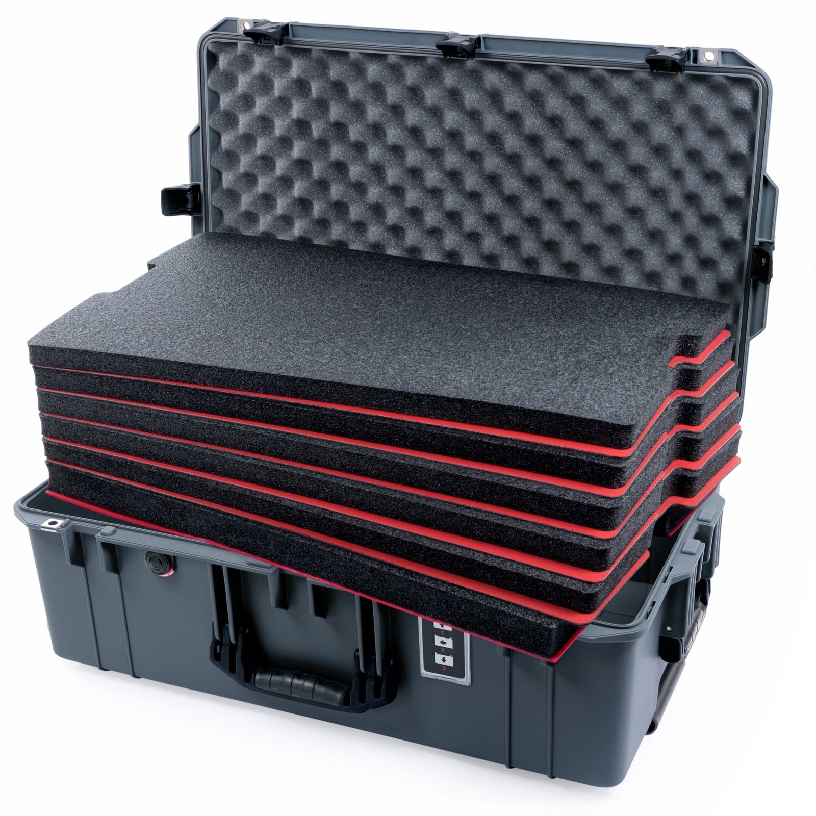 Pelican 1595 Air Case - Charcoal & Black - DIY Tool Foam Kit / Convoluted Lid Foam