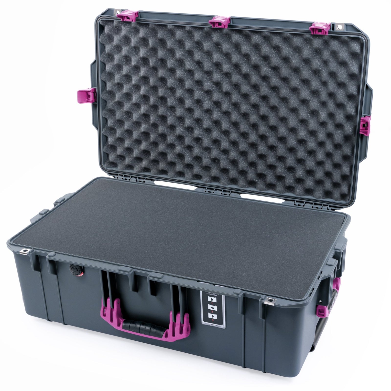 Pelican 1595 Air Case - Charcoal & Magenta - Pick & Pluck Foam / Convoluted Lid Foam