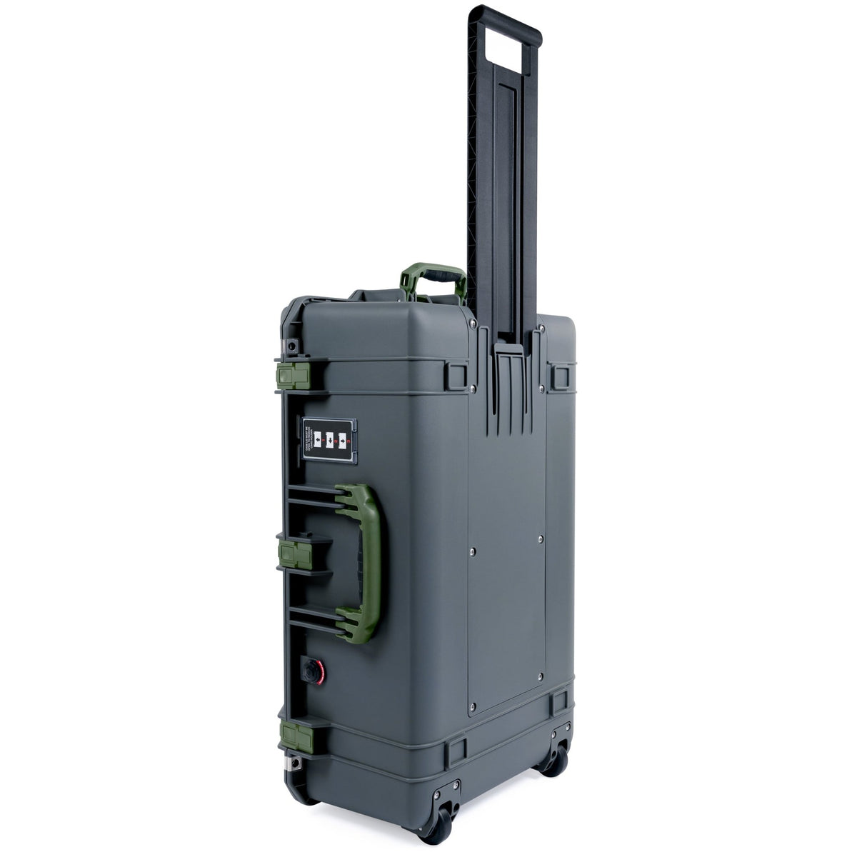 Pelican 1595 Air Charcoal Case with OD Green Handle &amp; Latches - Trolley Upright