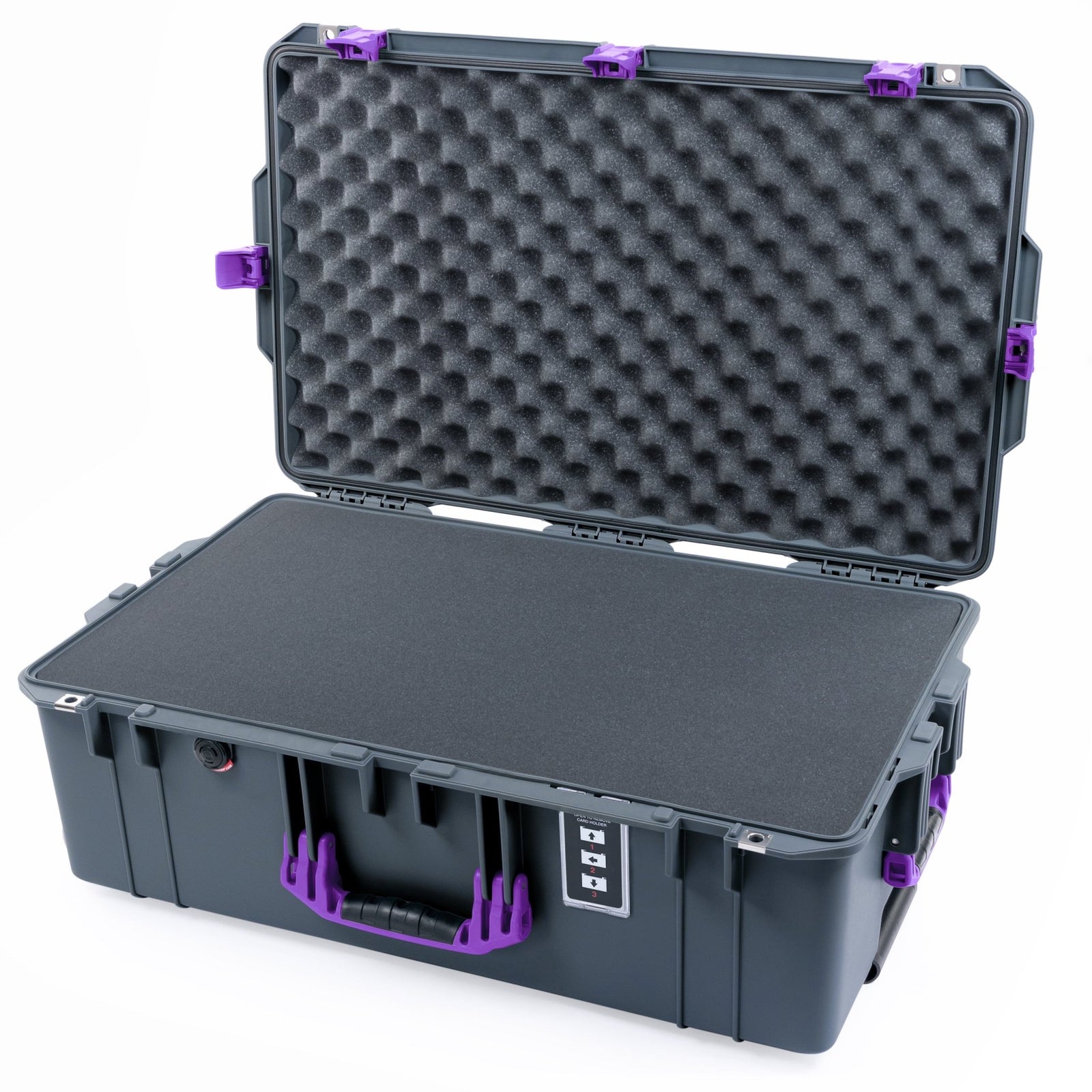 Pelican 1595 Air Case - Charcoal & Purple - Pick & Pluck Foam / Convoluted Lid Foam