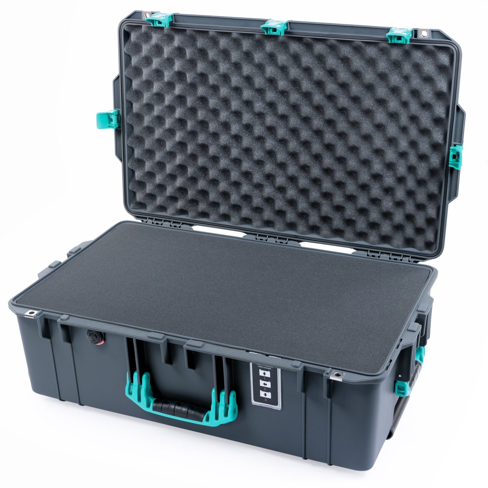 Pelican 1595 Air Case - Charcoal & Teal - Pick & Pluck Foam / Convoluted Lid Foam