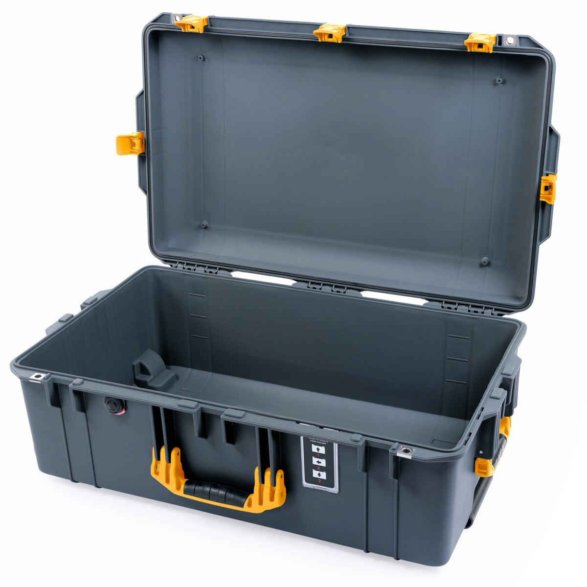Pelican 1595 Air Case - Charcoal &amp; Yellow Trolley - Empty