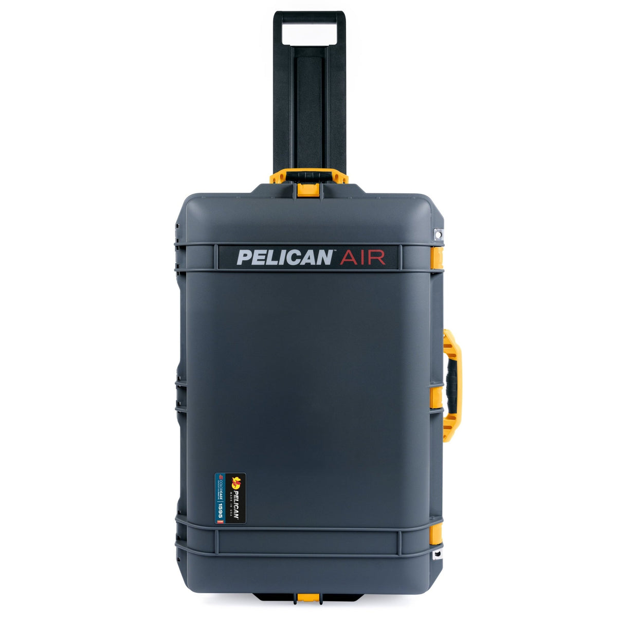 Pelican 1595 Air Case - Charcoal &amp; Yellow Trolley - Empty