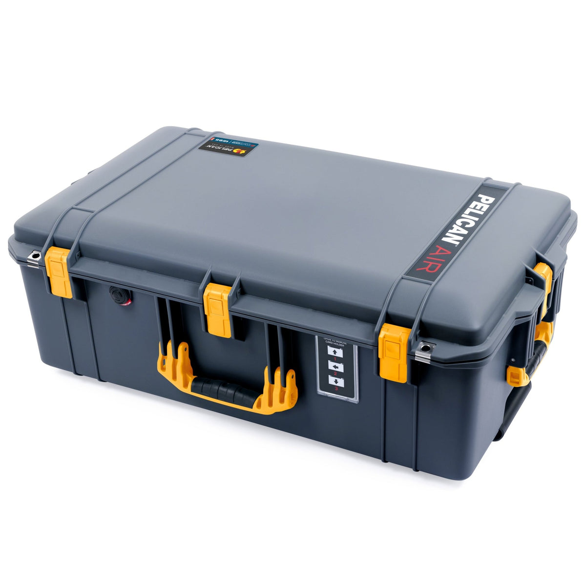 Pelican 1595 Air Case - Charcoal &amp; Yellow Trolley - Empty