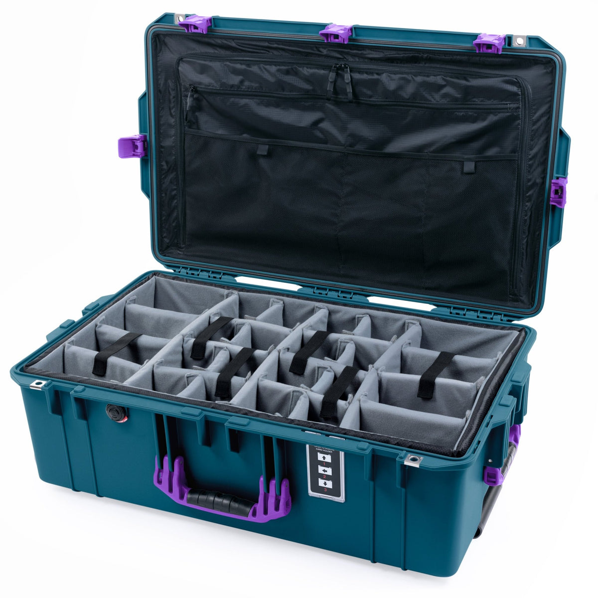 Pelican 1595 Air Case - Indigo & Purple - Padded Microfiber Dividers / TRVL Lid Organizer