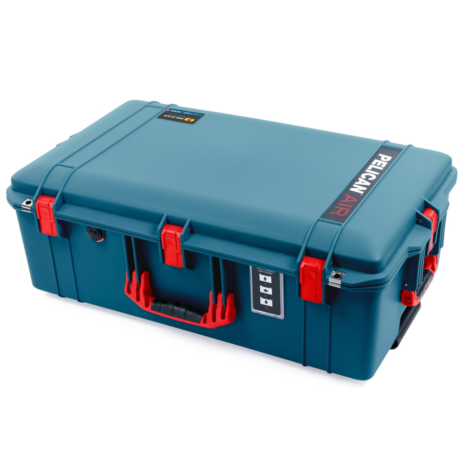 Pelican 1595 Air Case - Indigo & Red Trolley - Pick & Pluck Foam / TRVL Lid Organizer