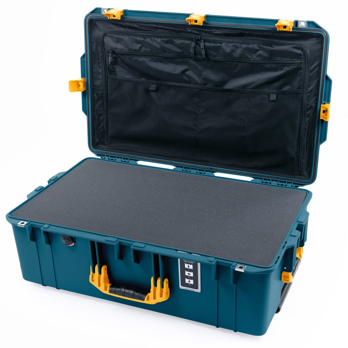 Pelican 1595 Air Case - Indigo & Yellow - Pick & Pluck Foam / TRVL Lid Organizer