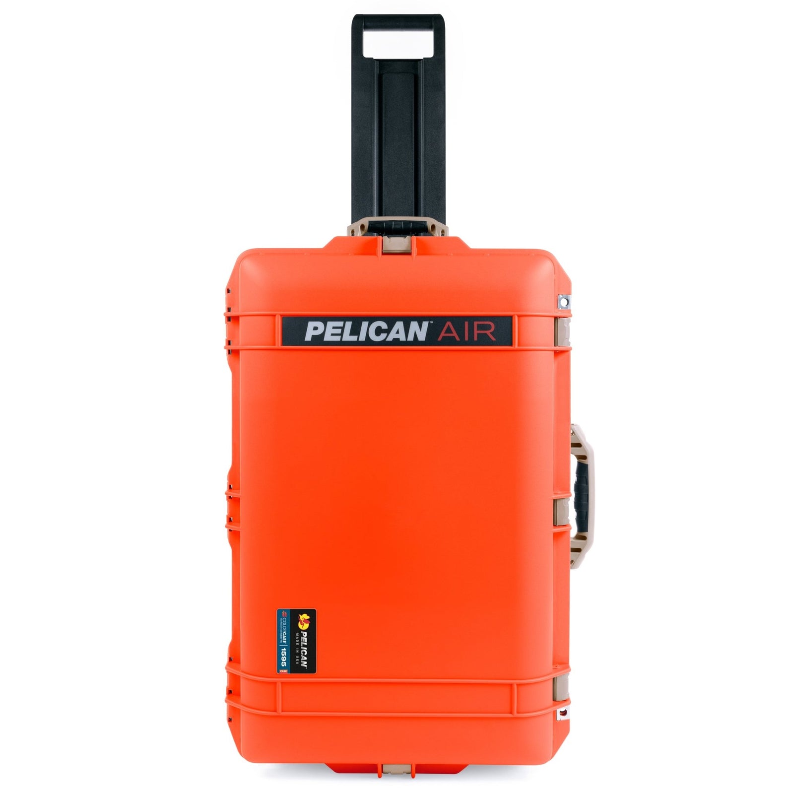 Pelican 1595 Air Case - Orange & Desert Tan Trolley - Empty