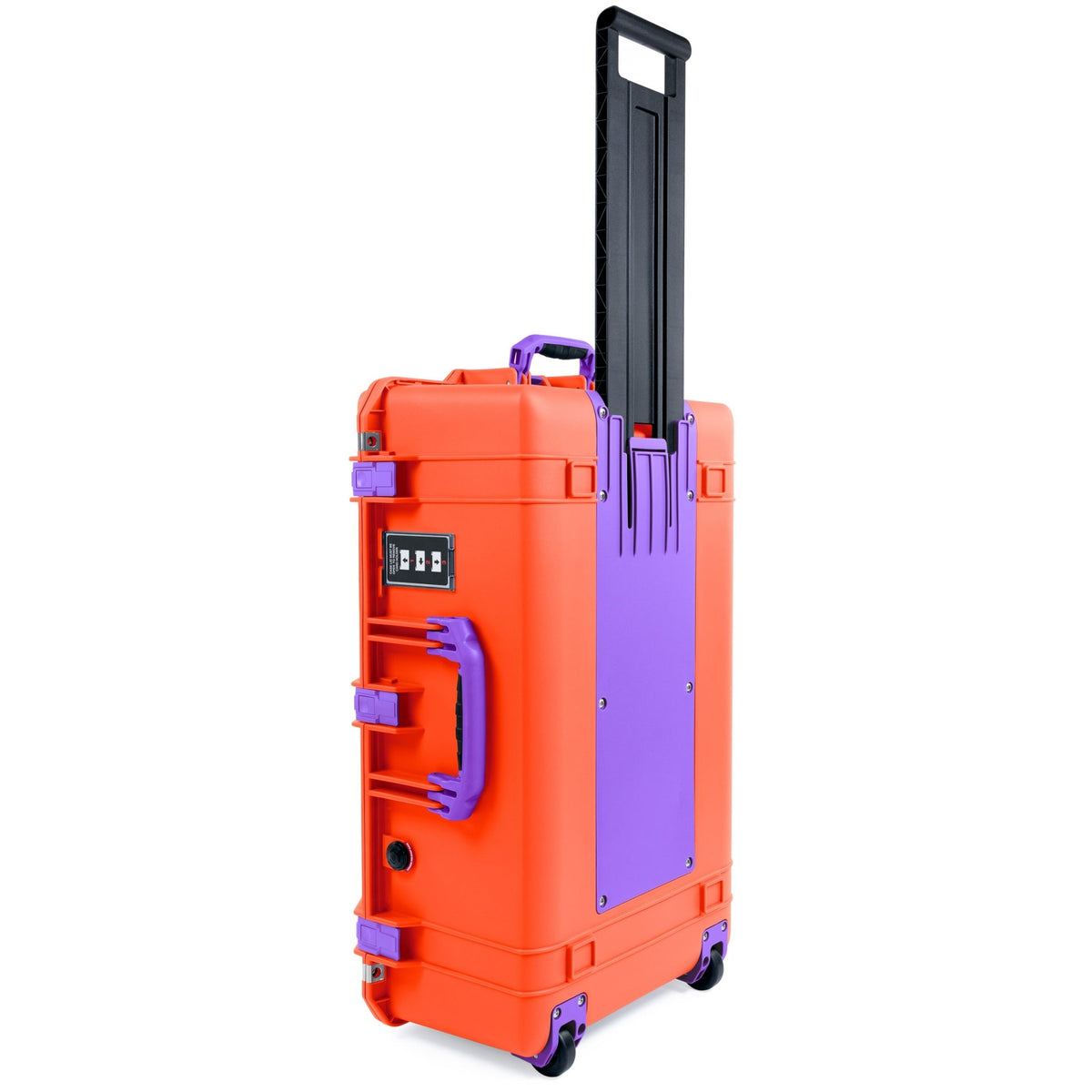 Pelican 1595 Air Case - Orange &amp; Purple Trolley - Empty