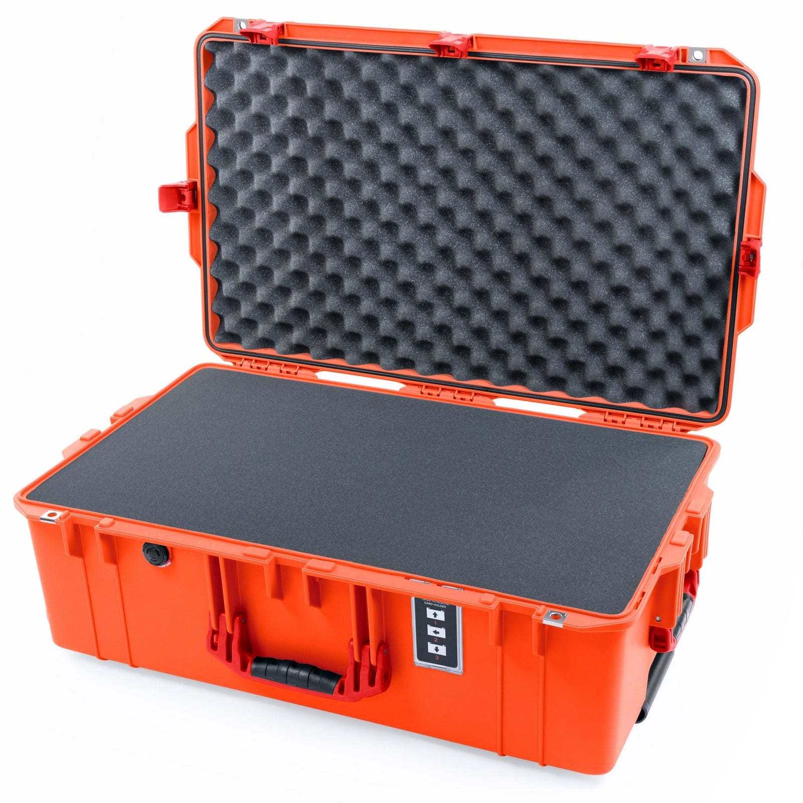 Pelican 1595 Air Case - Orange & Red Trolley - Pick & Pluck Foam / Convoluted Lid Foam