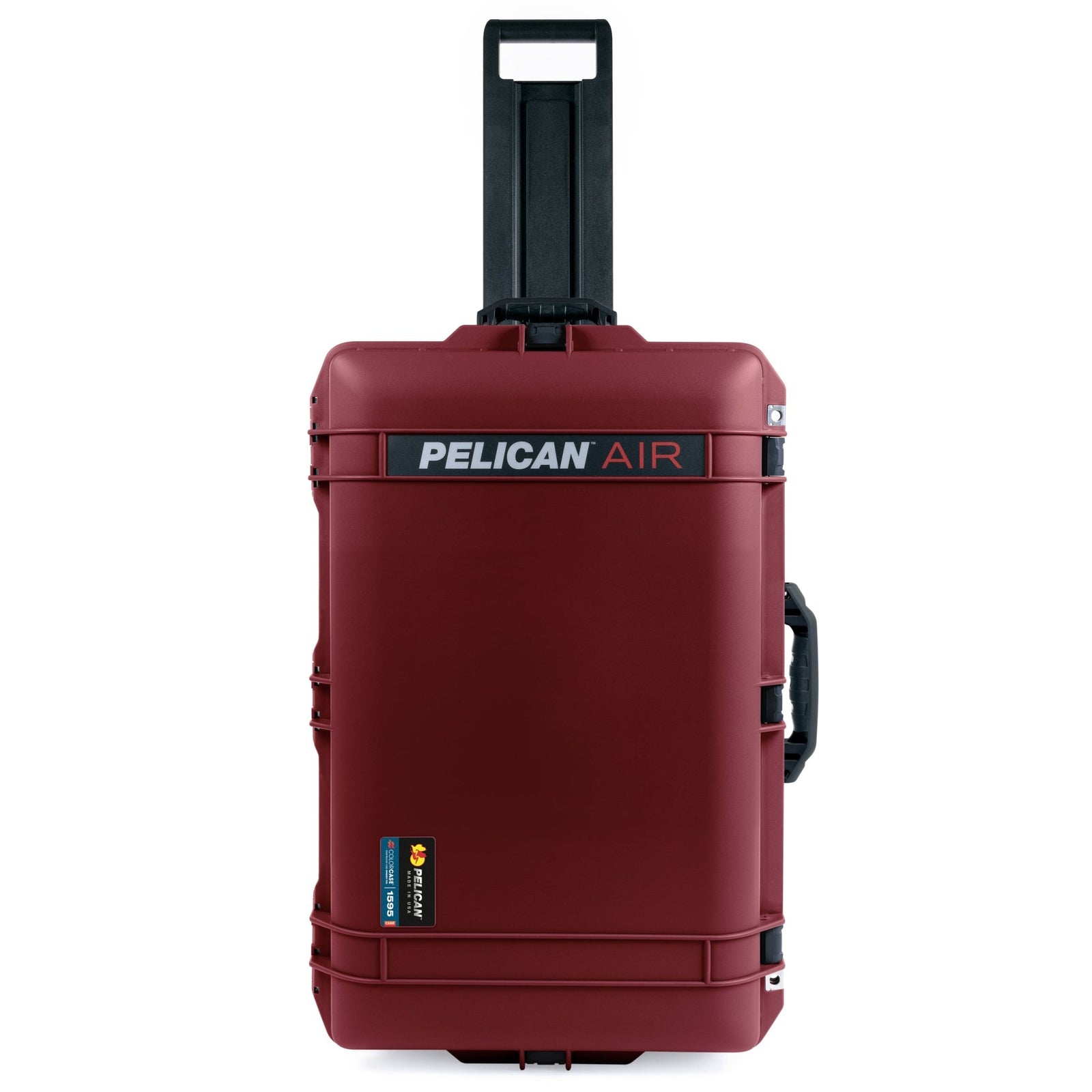 Pelican 1595 Air Case - Oxblood & Black TSA Latches + Trolley - Pick & Pluck Foam / TRVL Lid Organizer