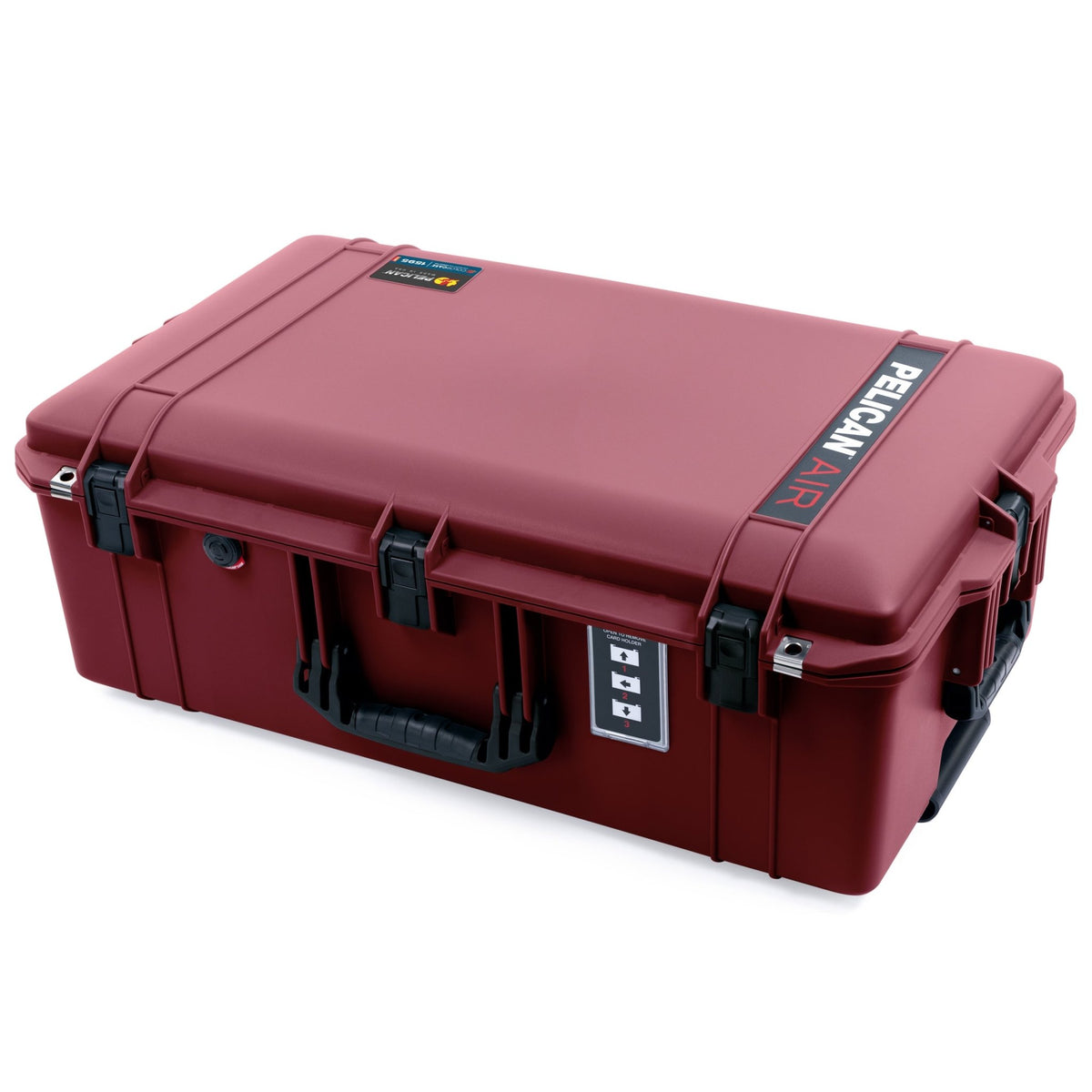 Pelican 1595 Air Case - Oxblood &amp; Black Trolley - Pick &amp; Pluck Foam / TRVL Lid Organizer