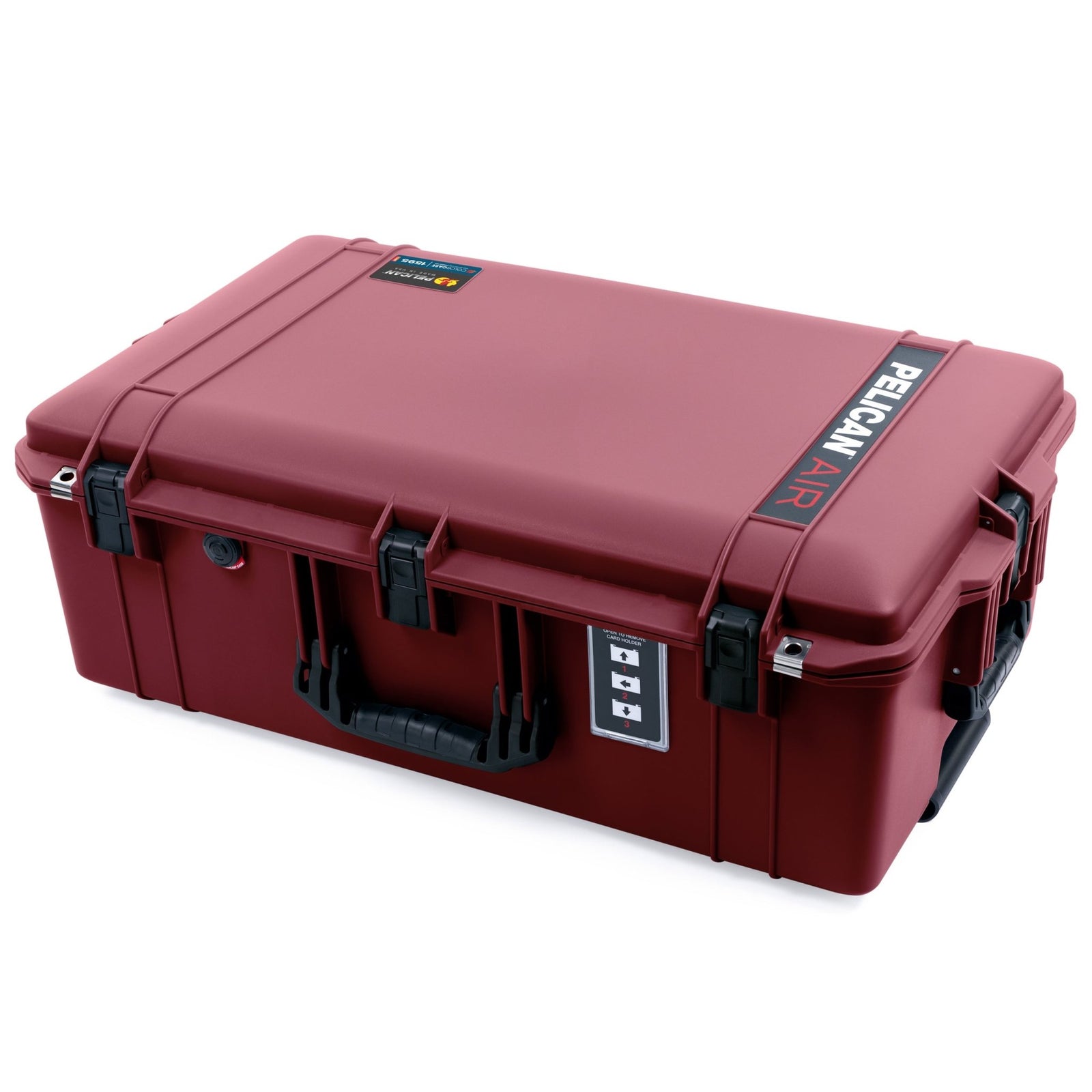 Pelican 1595 Air Case - Oxblood & Black Trolley - Pick & Pluck Foam / TRVL Lid Organizer