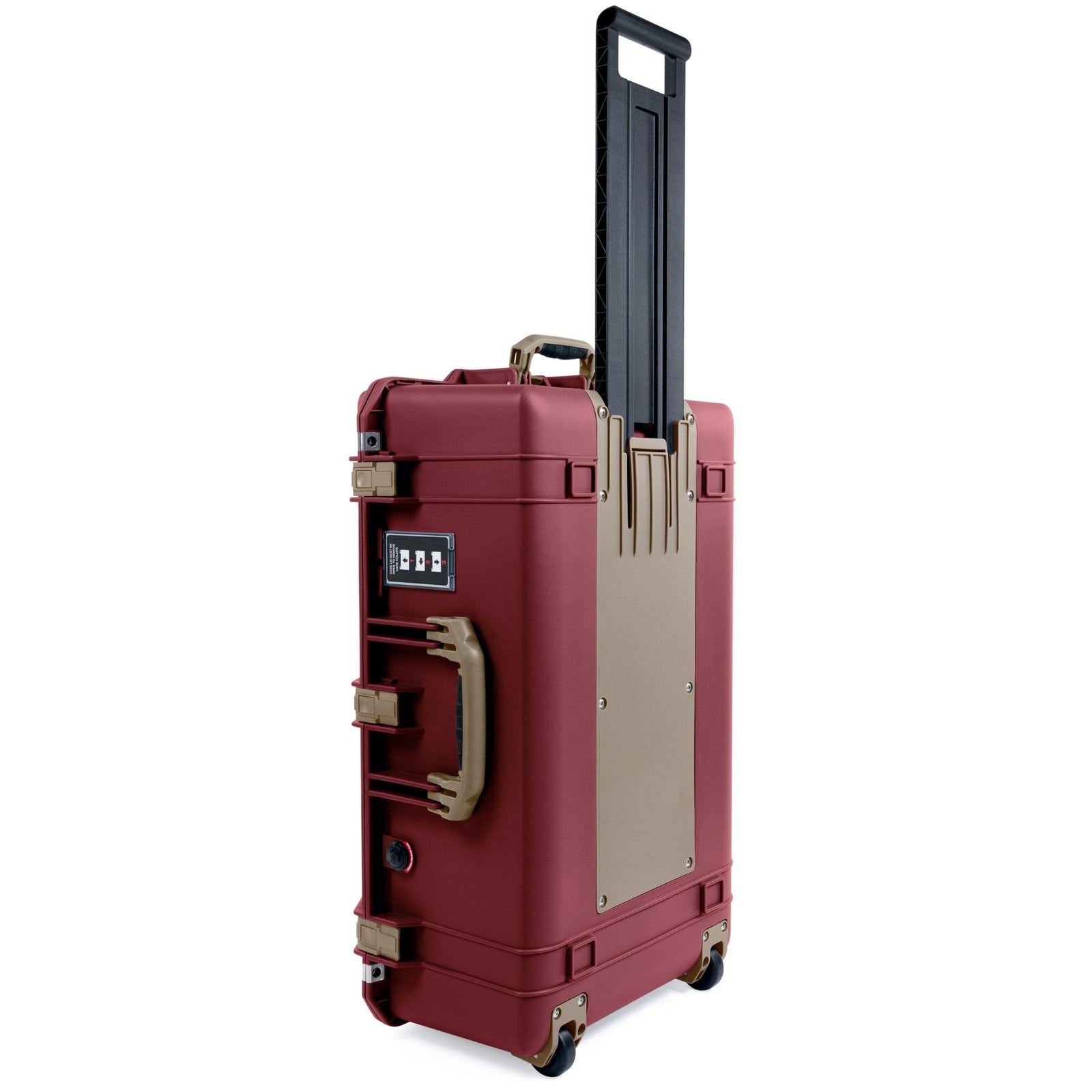 Pelican 1595 Air Case - Oxblood & Dark Desert Dirt Trolley - Pick & Pluck Foam / TRVL Lid Organizer