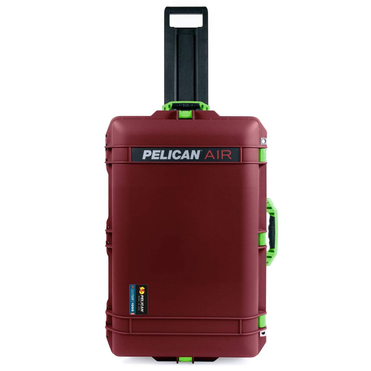 Pelican 1595 Air Case - Oxblood &amp; Lime Green - Pick &amp; Pluck Foam / TRVL Lid Organizer