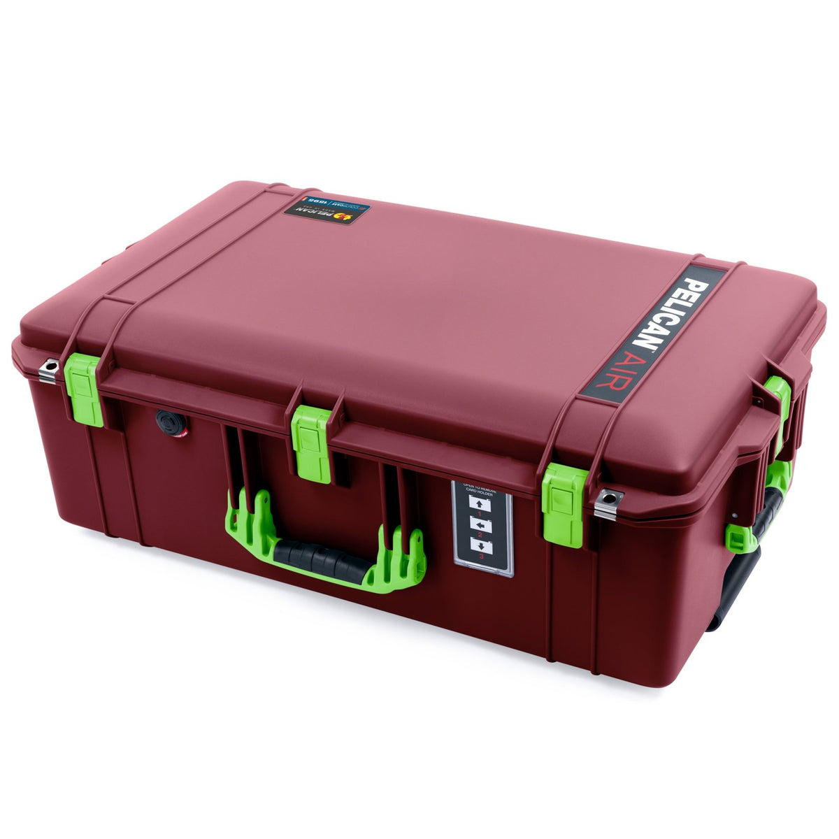 Pelican 1595 Air Case - Oxblood &amp; Lime Green - Pick &amp; Pluck Foam / TRVL Lid Organizer