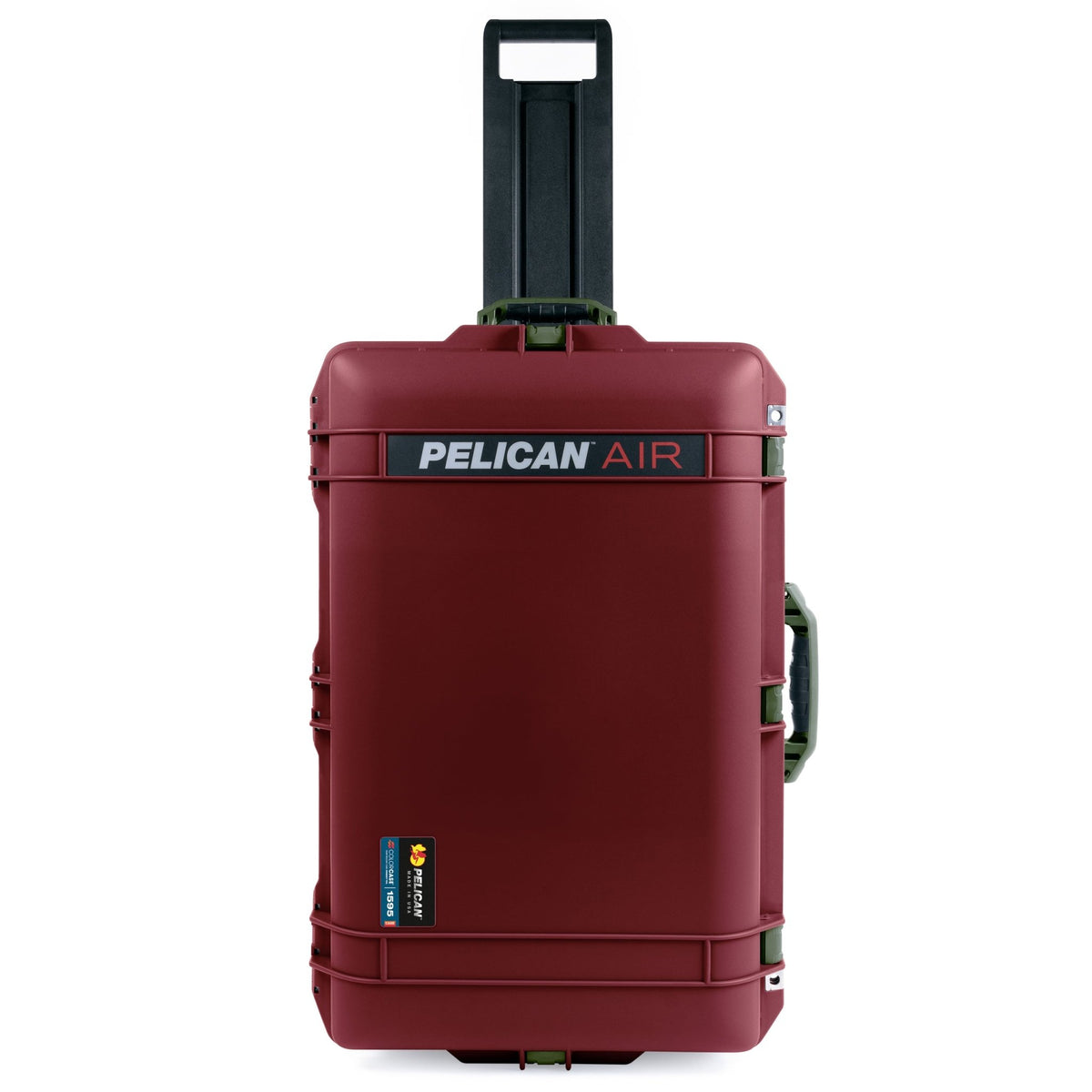 Pelican 1595 Air Case - Oxblood &amp; OD Green - Pick &amp; Pluck Foam / TRVL Lid Organizer
