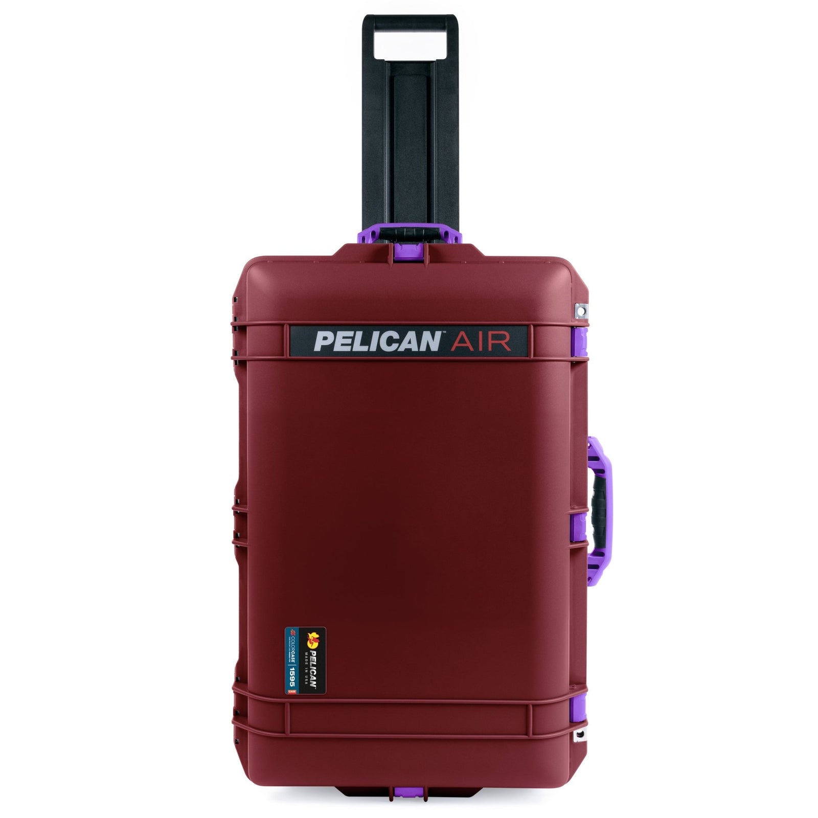 Pelican 1595 Air Case - Oxblood & Purple Trolley - Pick & Pluck Foam / TRVL Lid Organizer