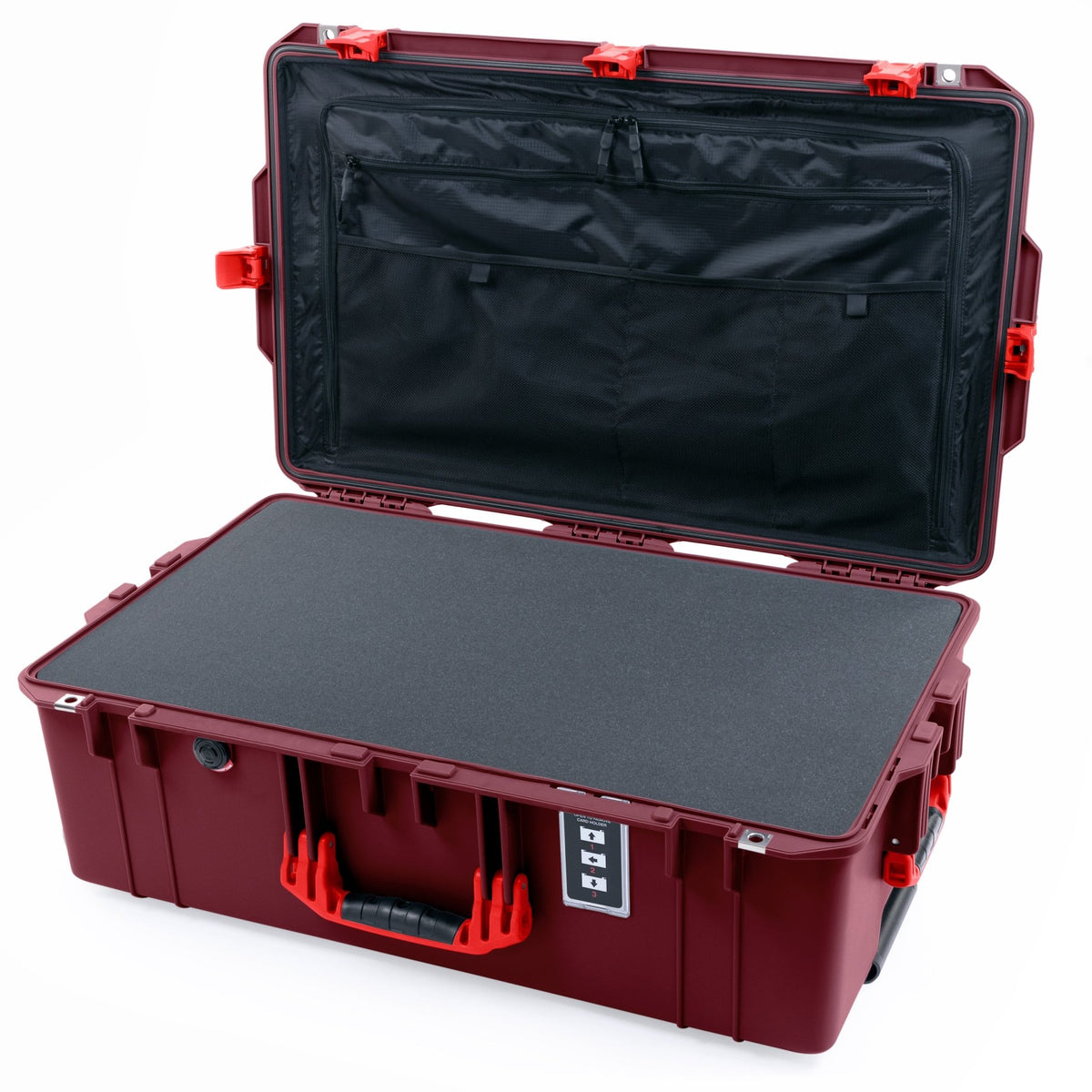 Pelican 1595 Air Case - Oxblood &amp; Red - Pick &amp; Pluck Foam / TRVL Lid Organizer