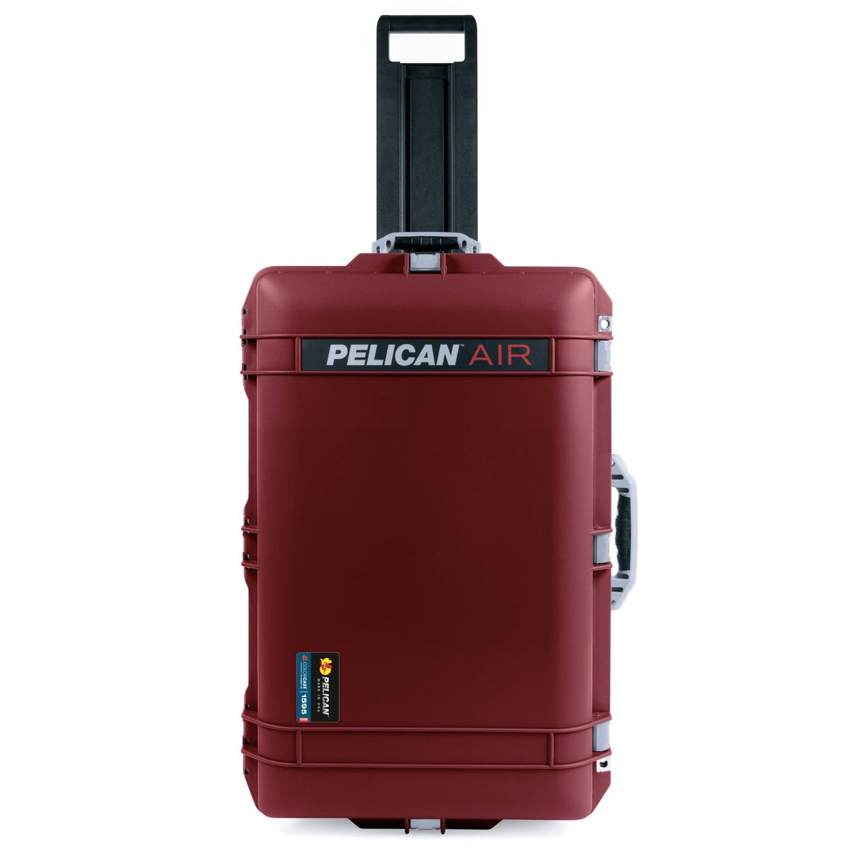 Pelican 1595 Air Case - Oxblood & Silver - Pick & Pluck Foam / TRVL Lid Organizer