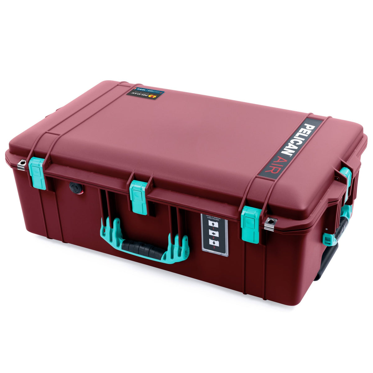 Pelican 1595 Air Case - Oxblood &amp; Teal Trolley - Pick &amp; Pluck Foam / TRVL Lid Organizer