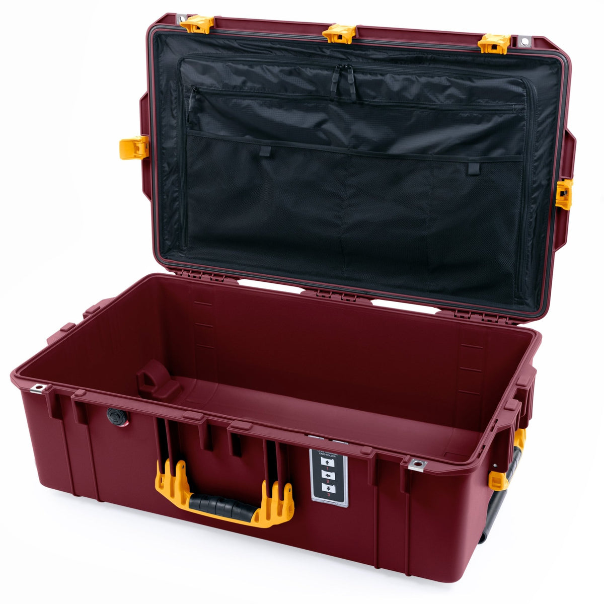 Pelican 1595 Air Case - Oxblood &amp; Yellow - TRVL Lid Organizer Only